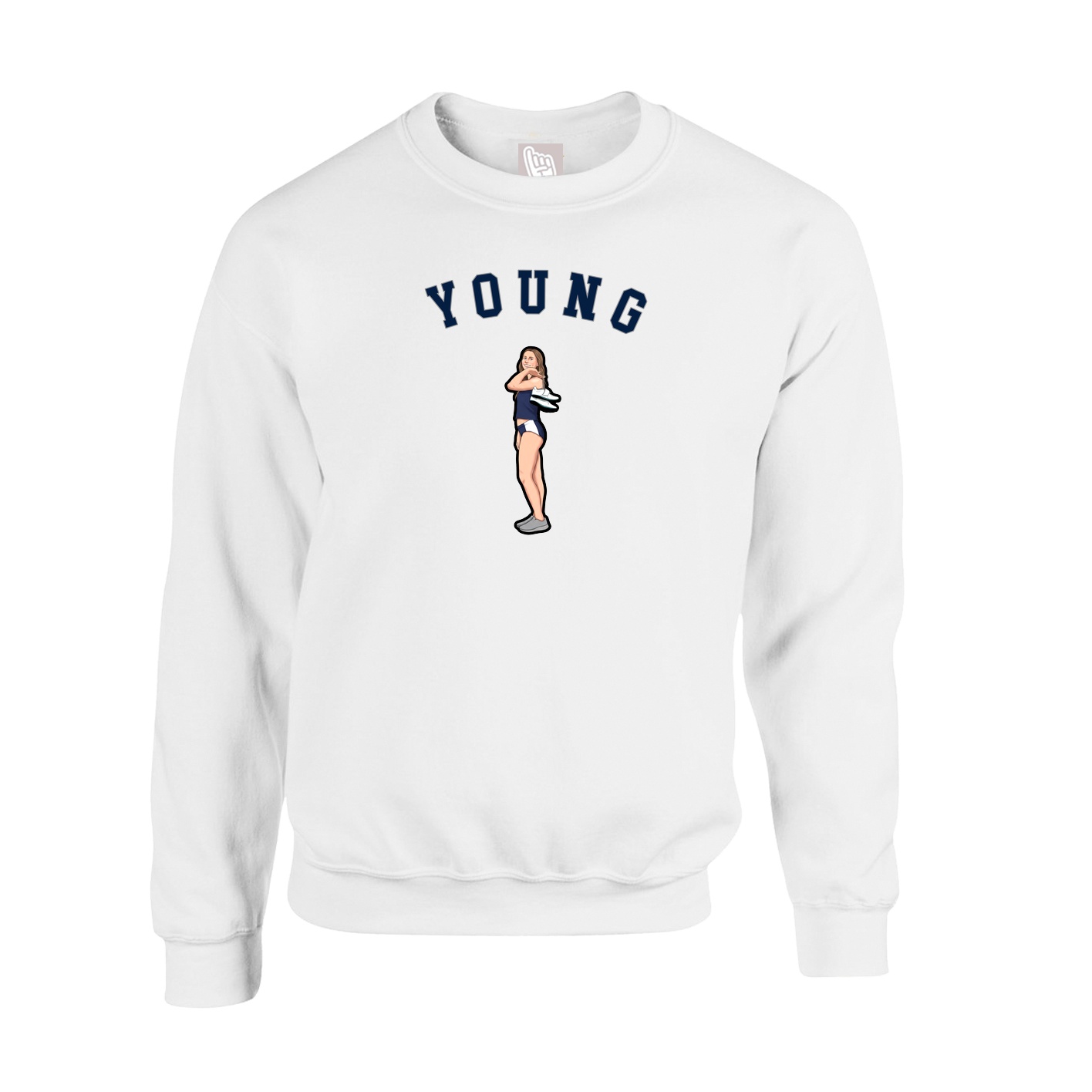 Fleece Crew — Shirsey Arch in White