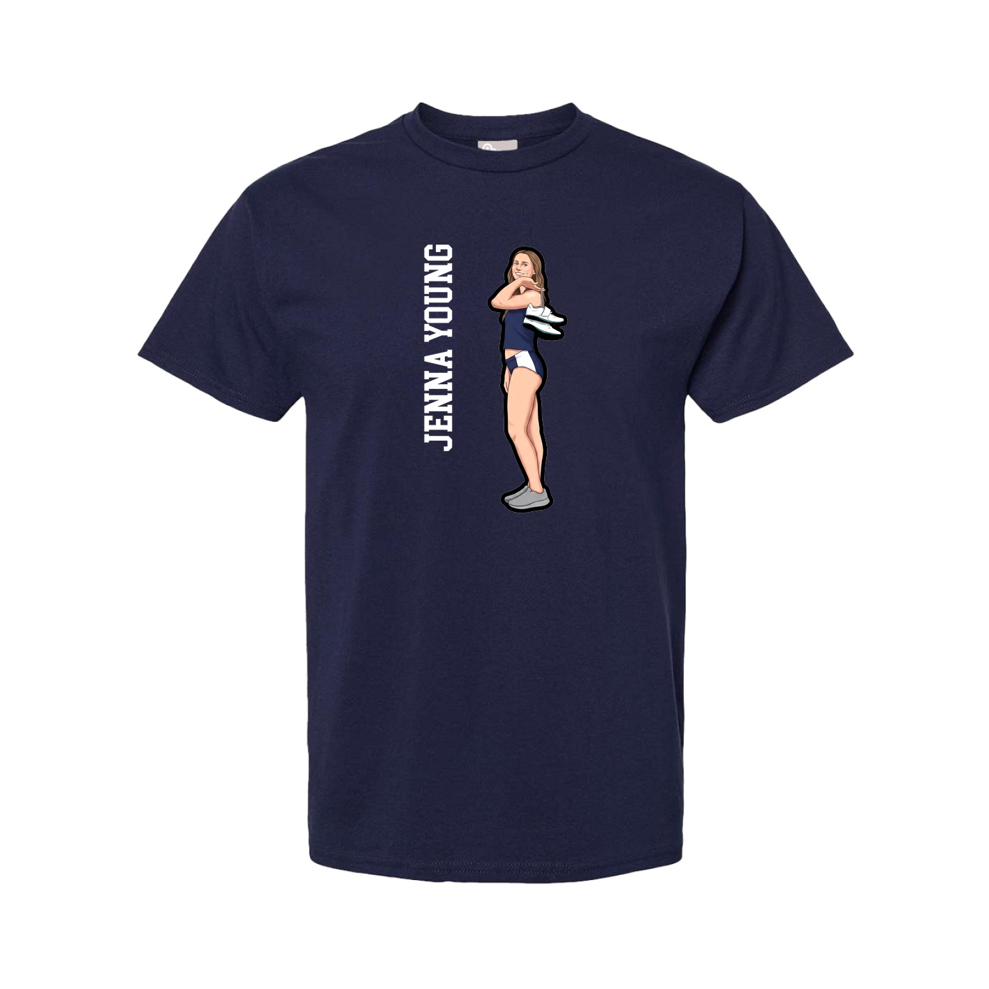Youth Tee — Name Vertical in Navy