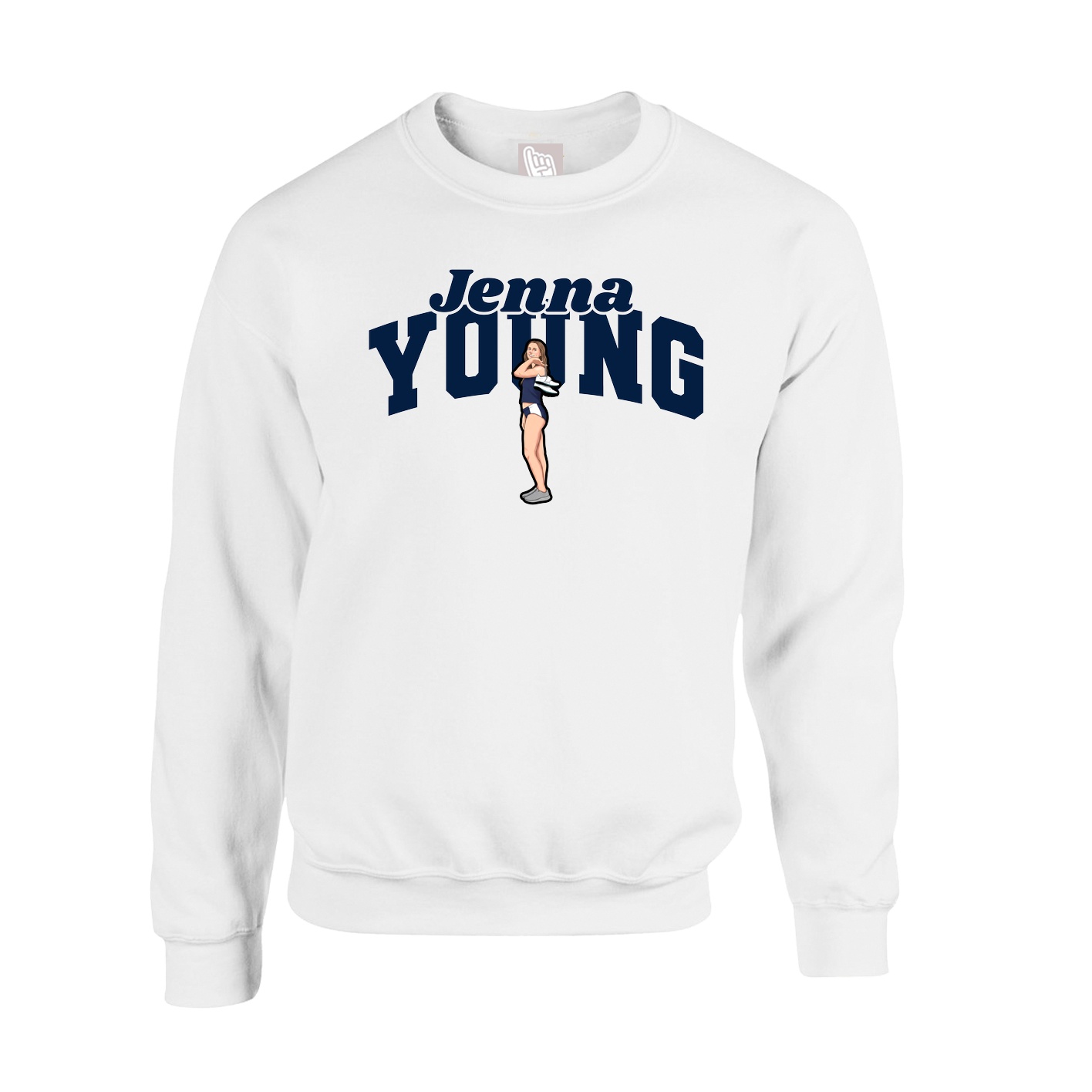 Fleece Crew — Signature Arch in White