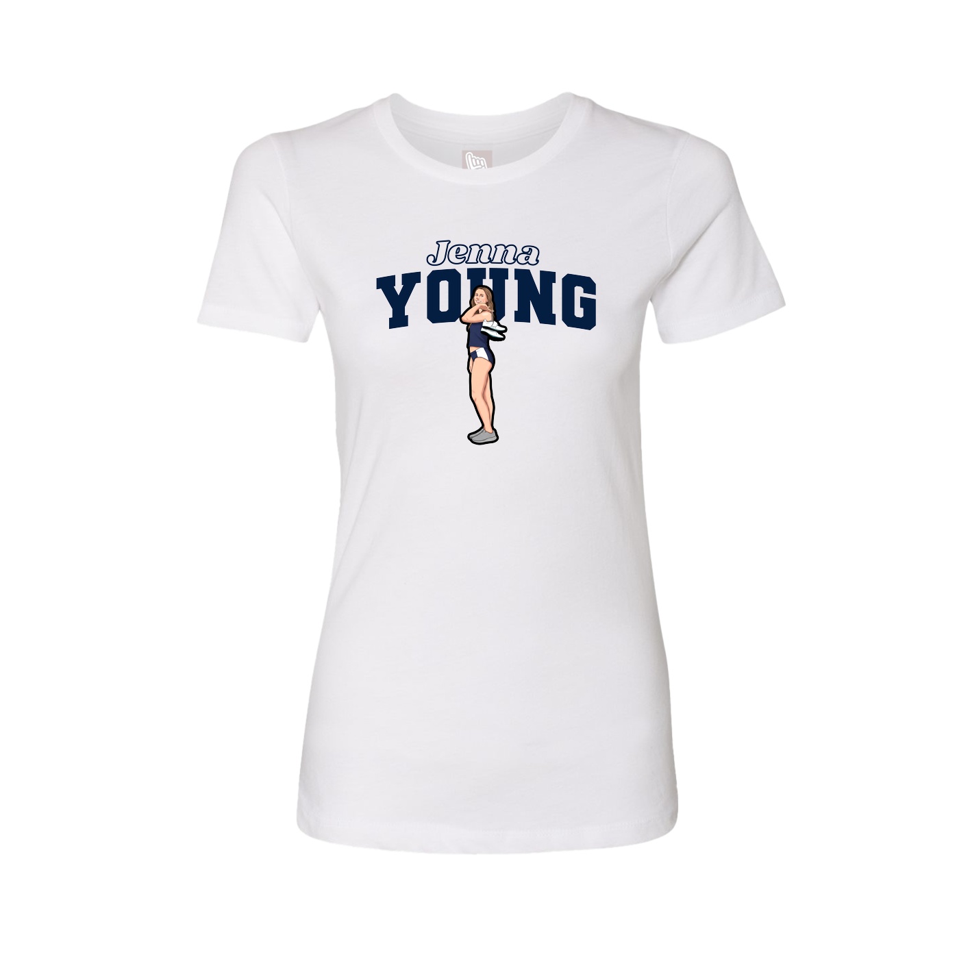Womens Tee — Name Arch in White
