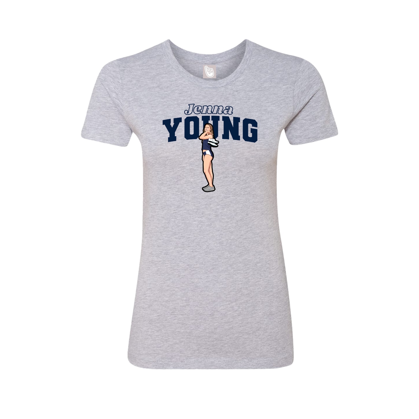 Womens Tee — Name Arch in Grey