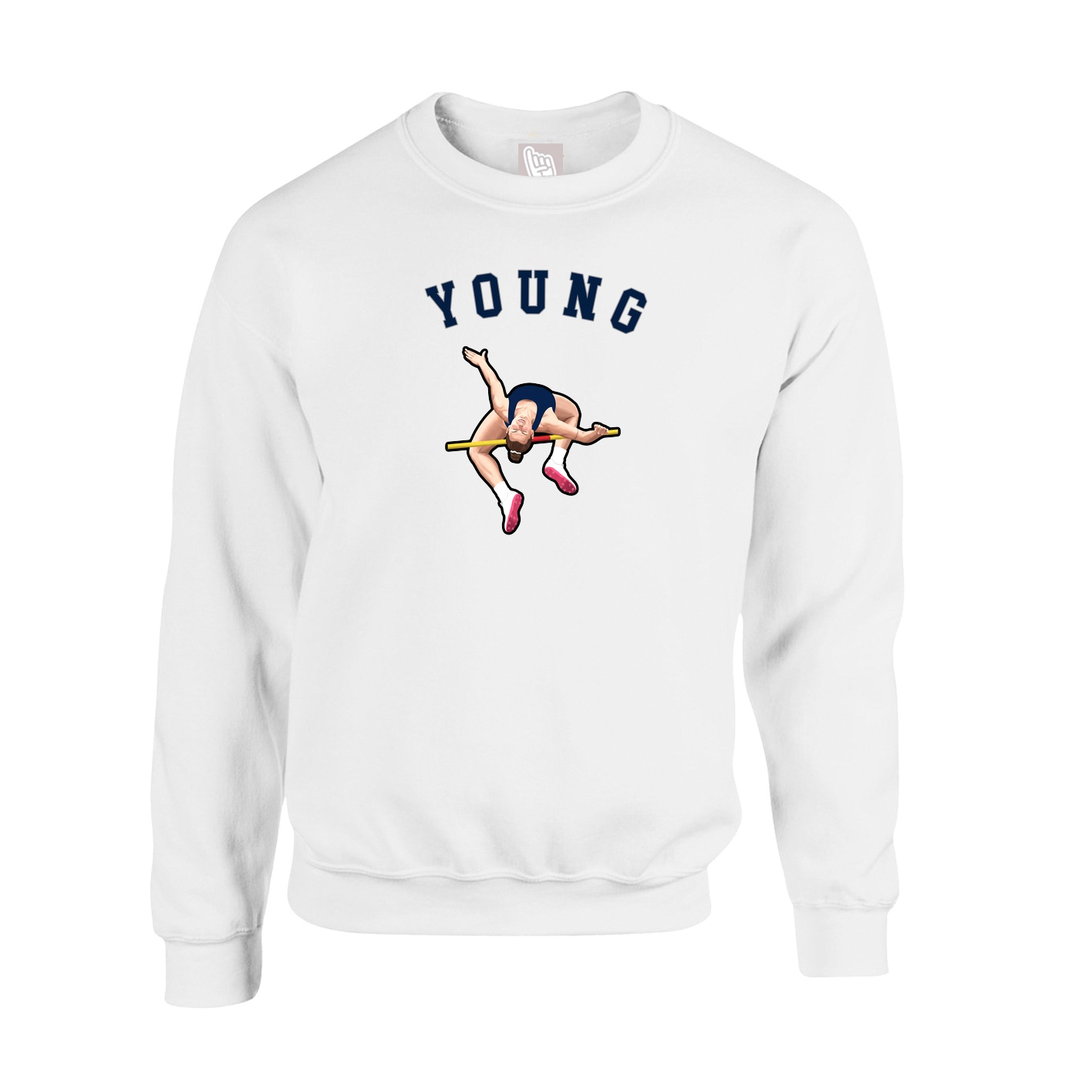 Fleece Crew — Shirsey Arch in White