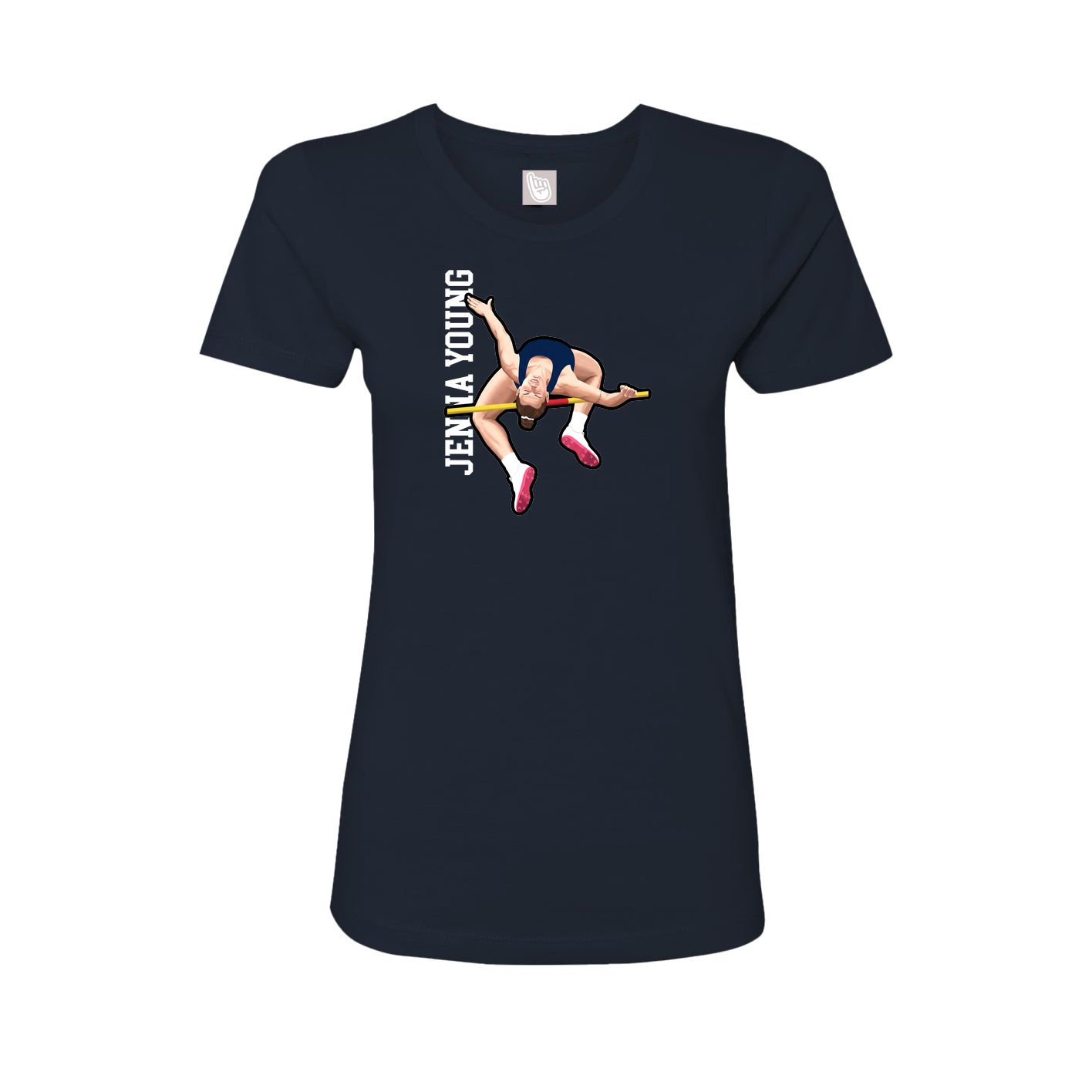 Womens Tee — Name Vertical in Navy