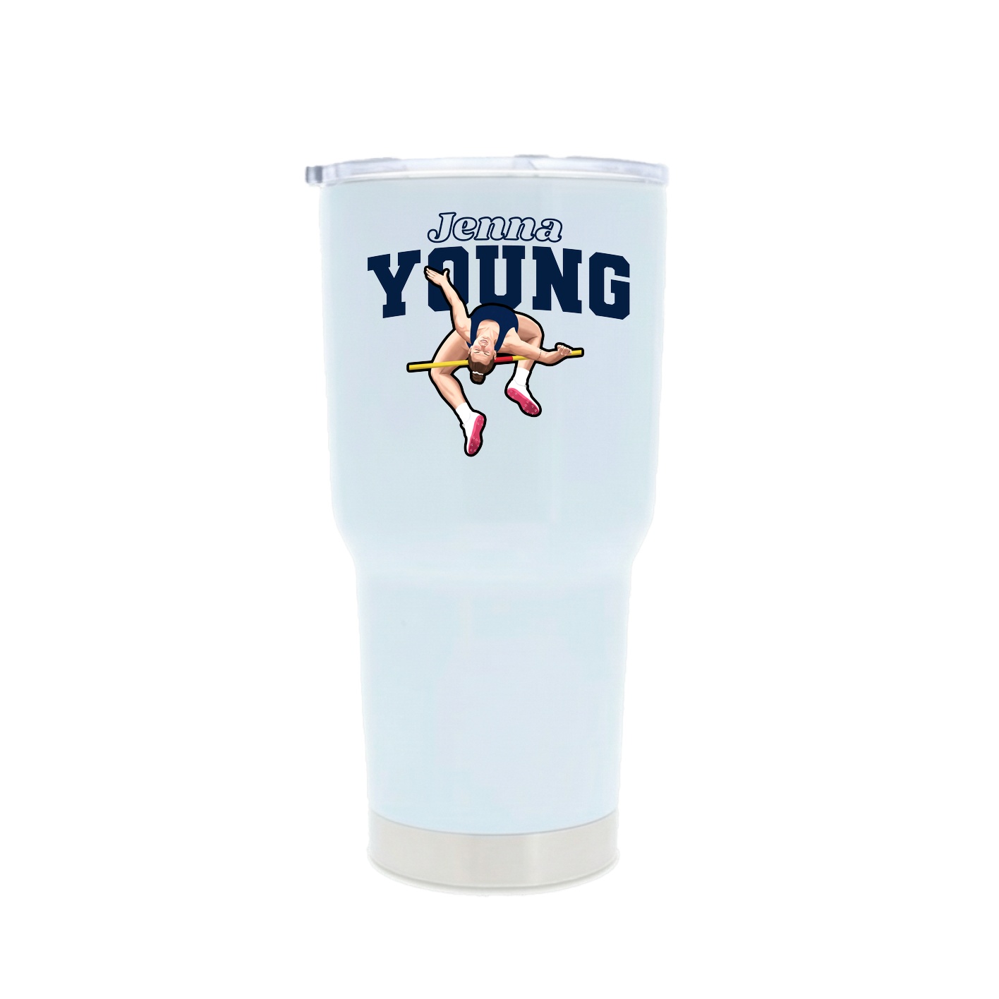 30oz Stainless Steel Tumbler — Name Arch in White