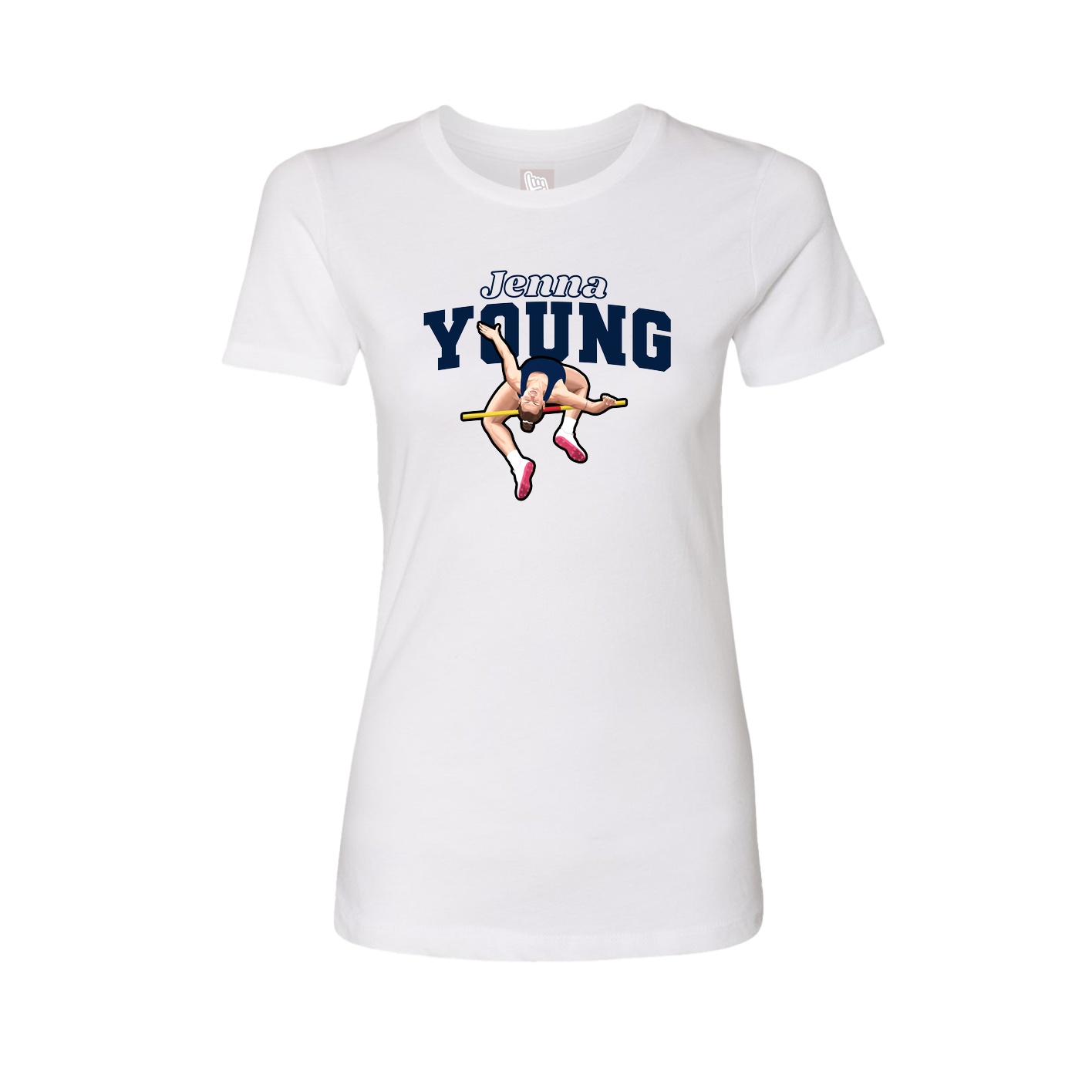Womens Tee — Name Arch in White