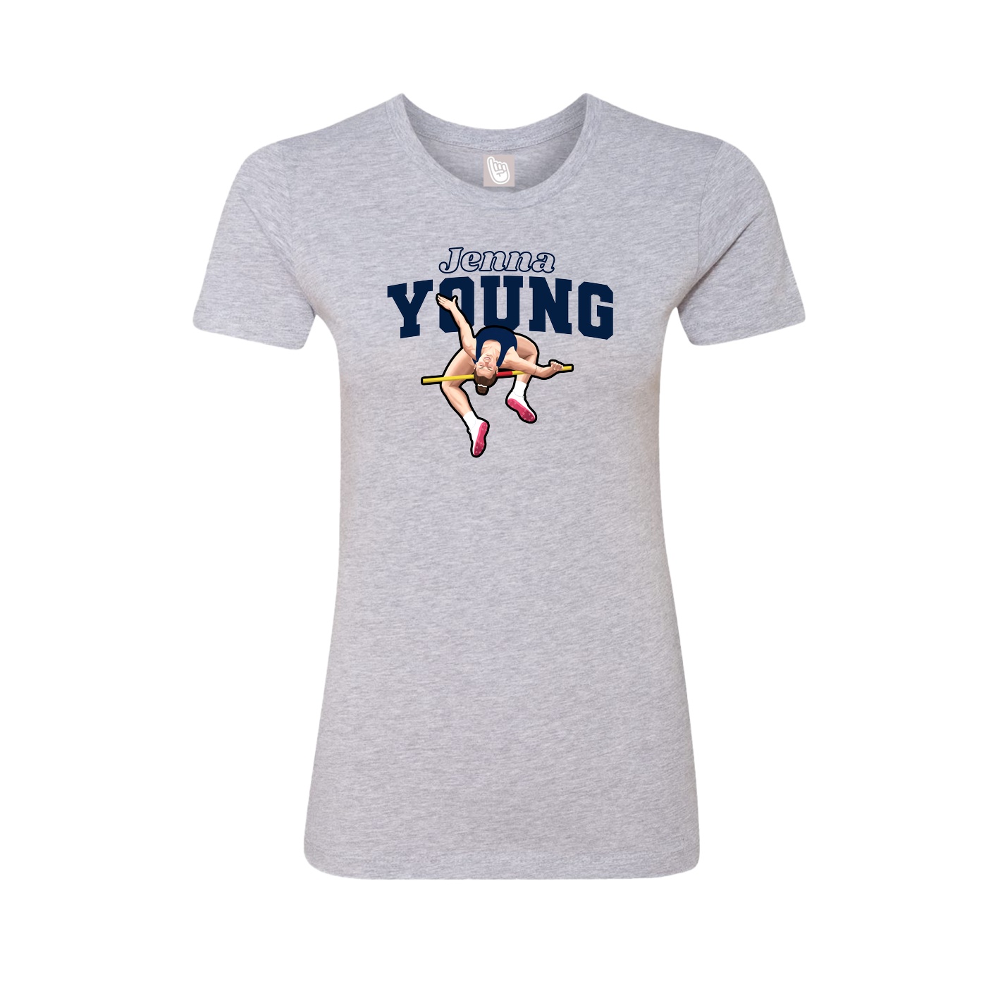 Womens Tee — Name Arch in Grey