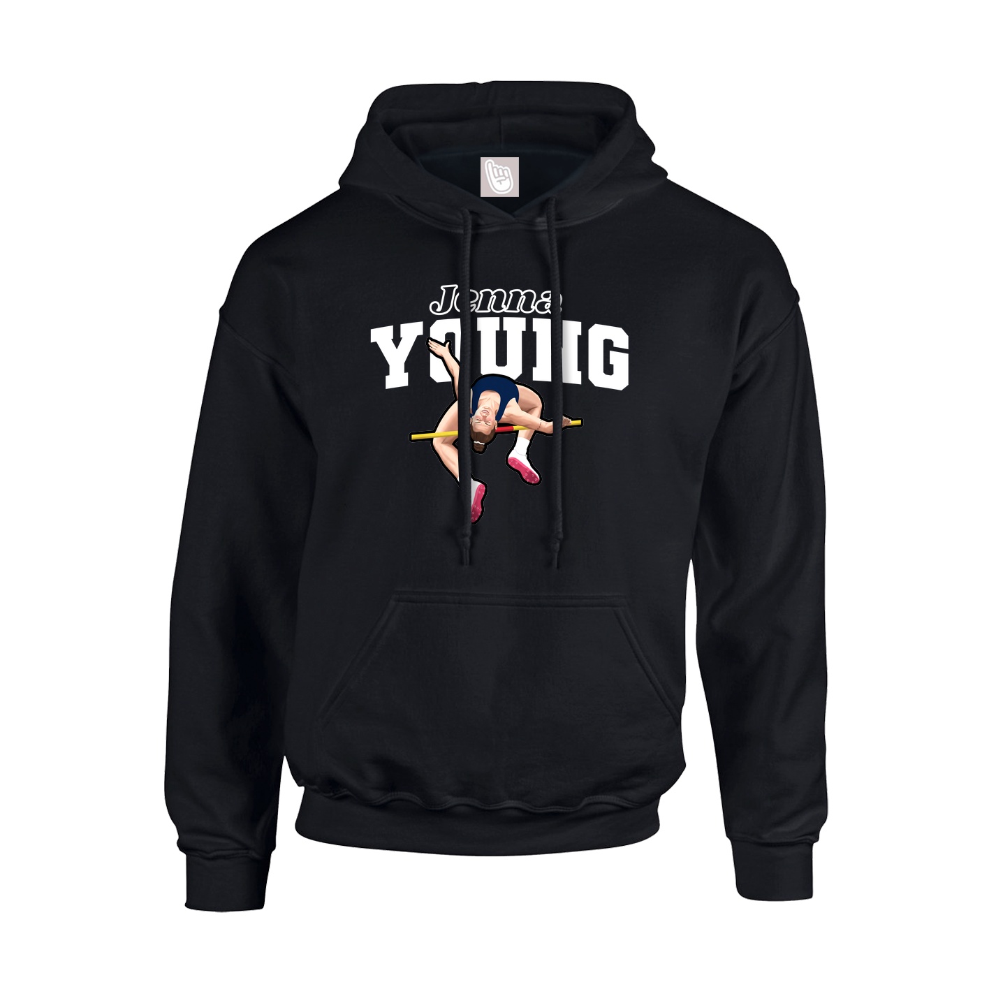 Youth Hoodie — Name Arch in Black