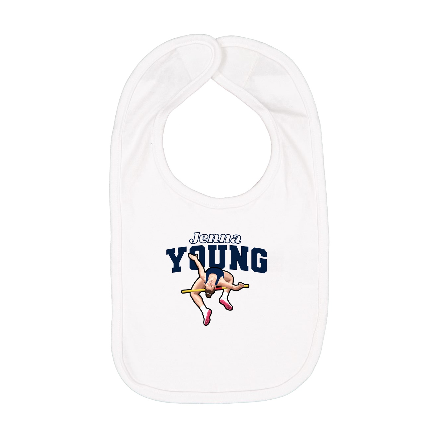 Infant Bib — Name Arch in White