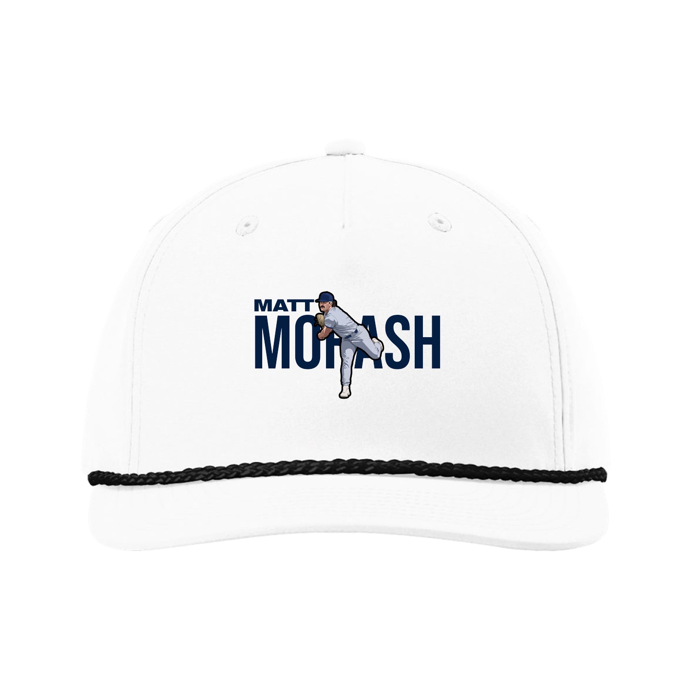 Five-Panel Classic Rope Cap — Player Name in White