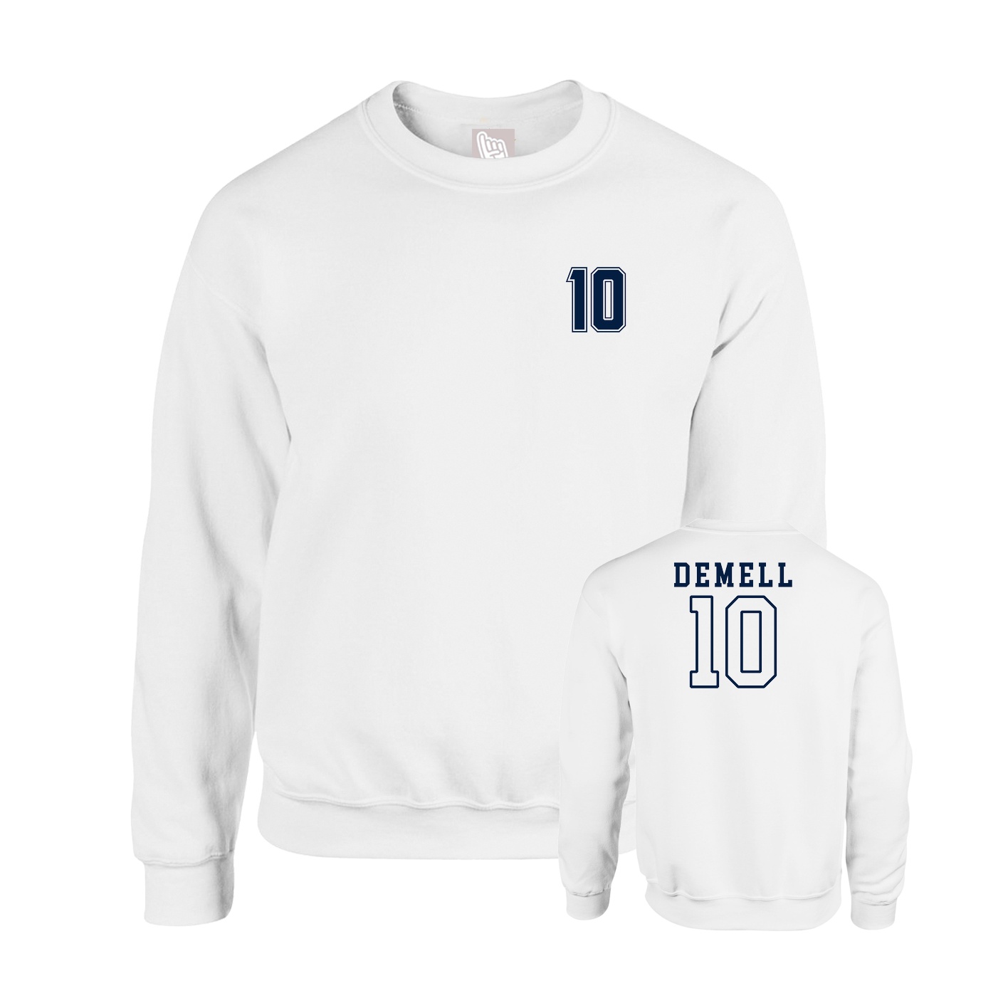 Fleece Crew — Chest Back in White