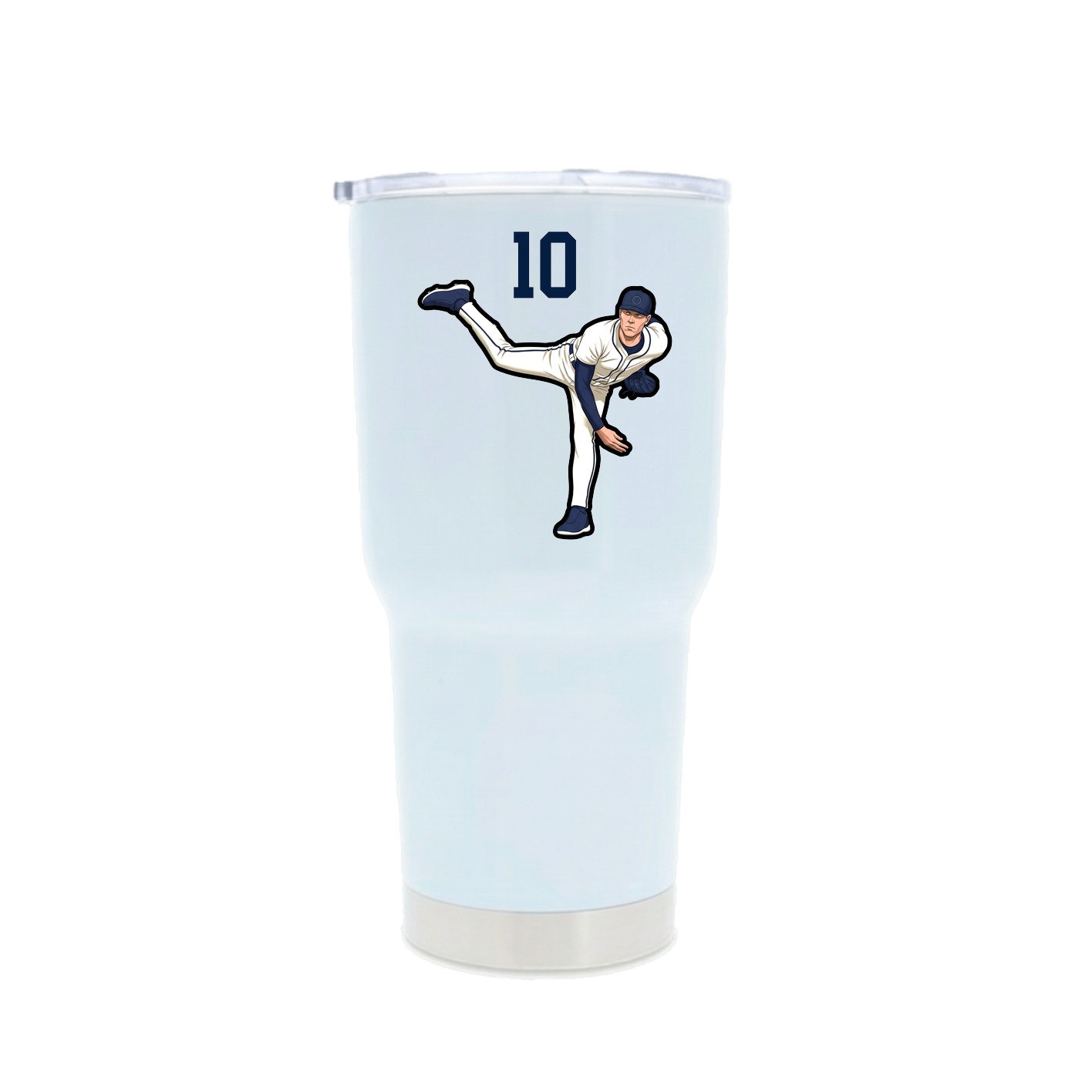 30oz Stainless Steel Tumbler — Number Top in White