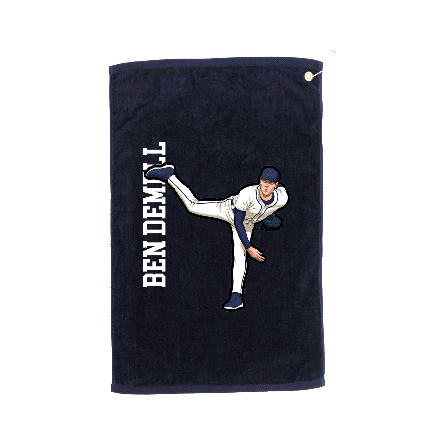 Golf Towel — Name Vertical in Navy
