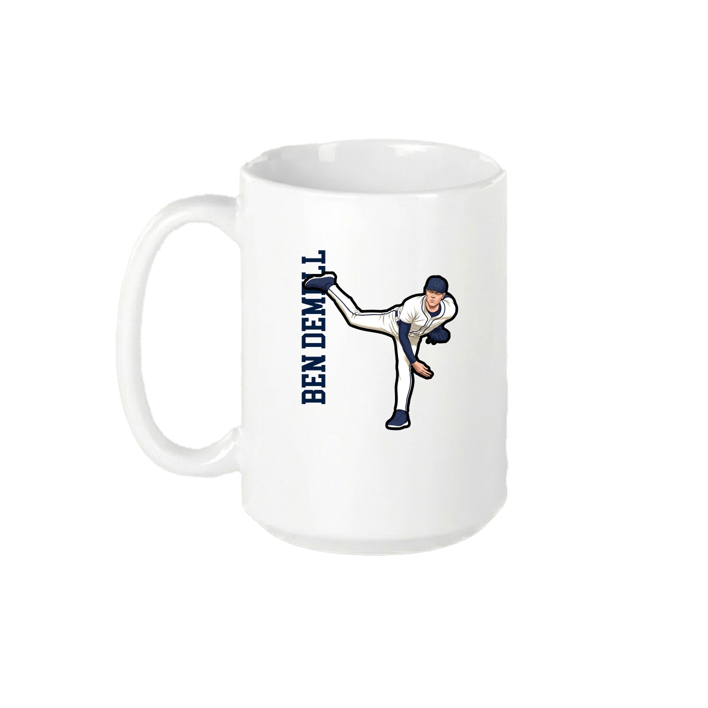 15oz Coffee Mug — Name Vertical in White