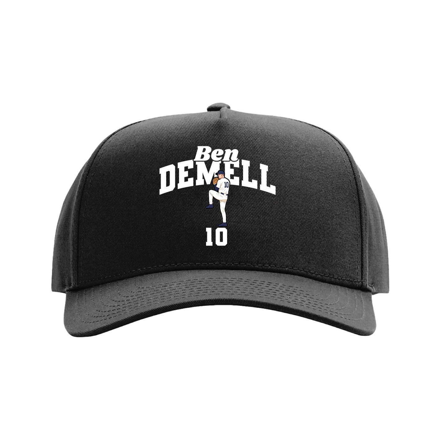 Full Fabric Five-Panel Champ Cap — Signature Arch in Black