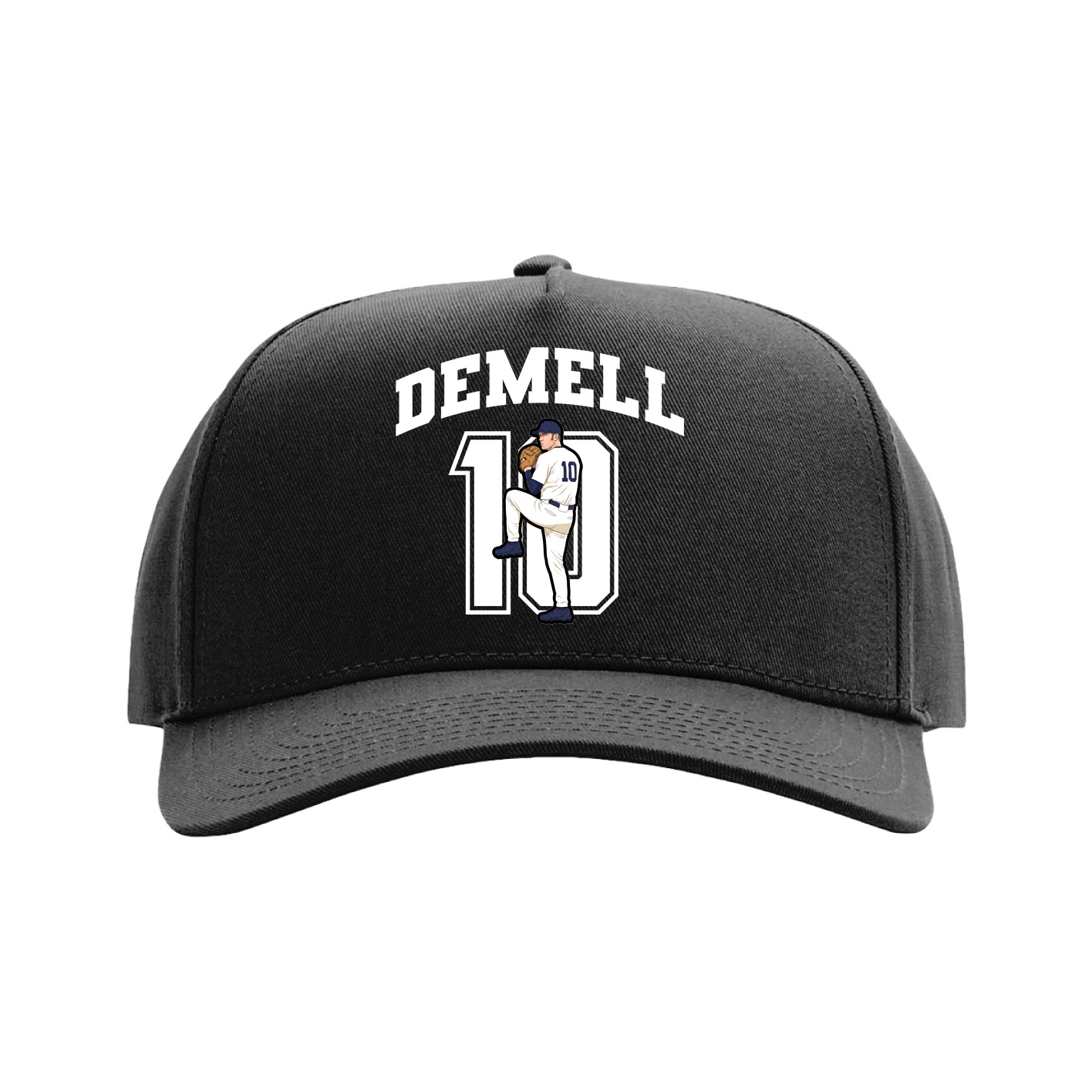 Full Fabric Five-Panel Champ Cap — Number in Black