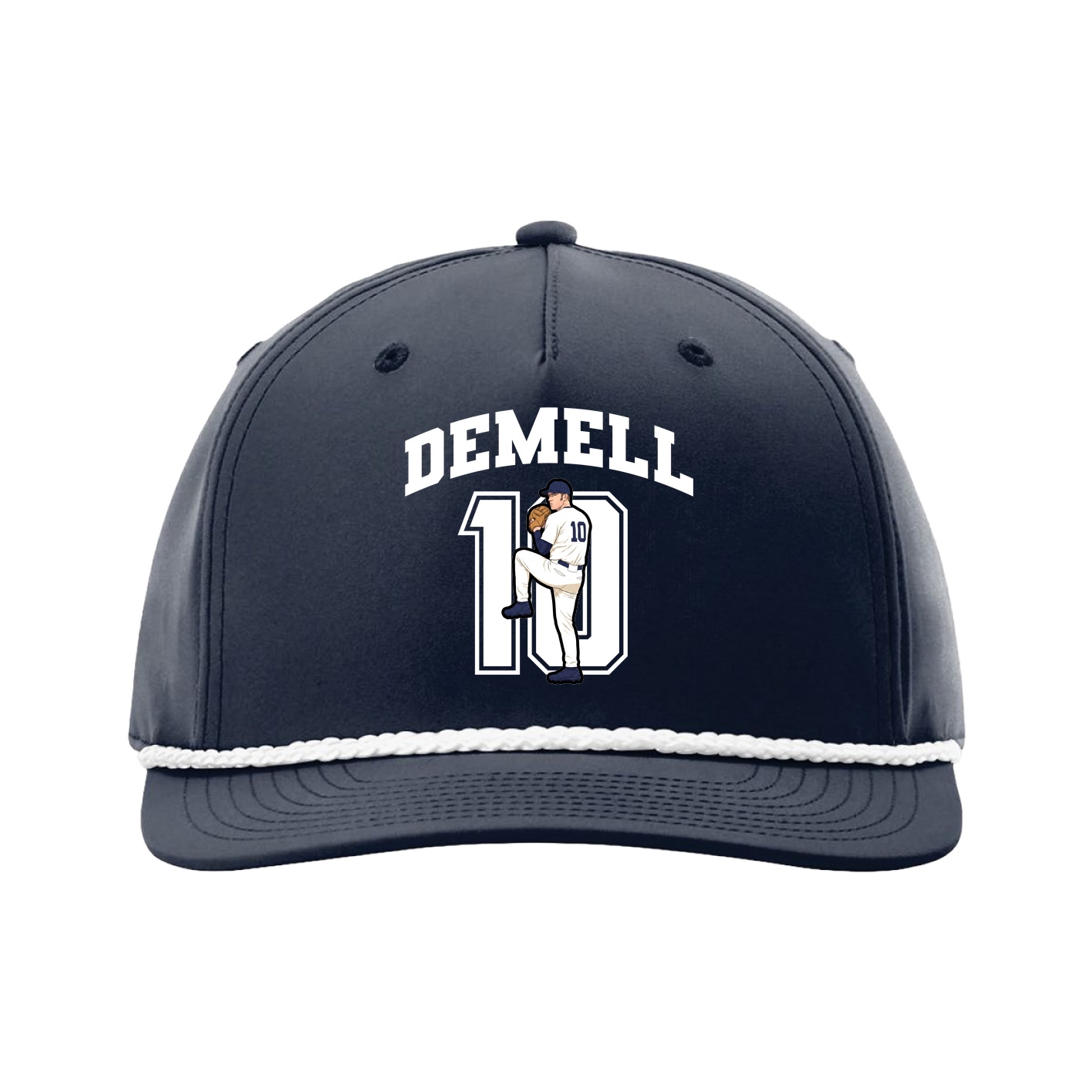 Five-Panel Classic Rope Cap — Number in Navy