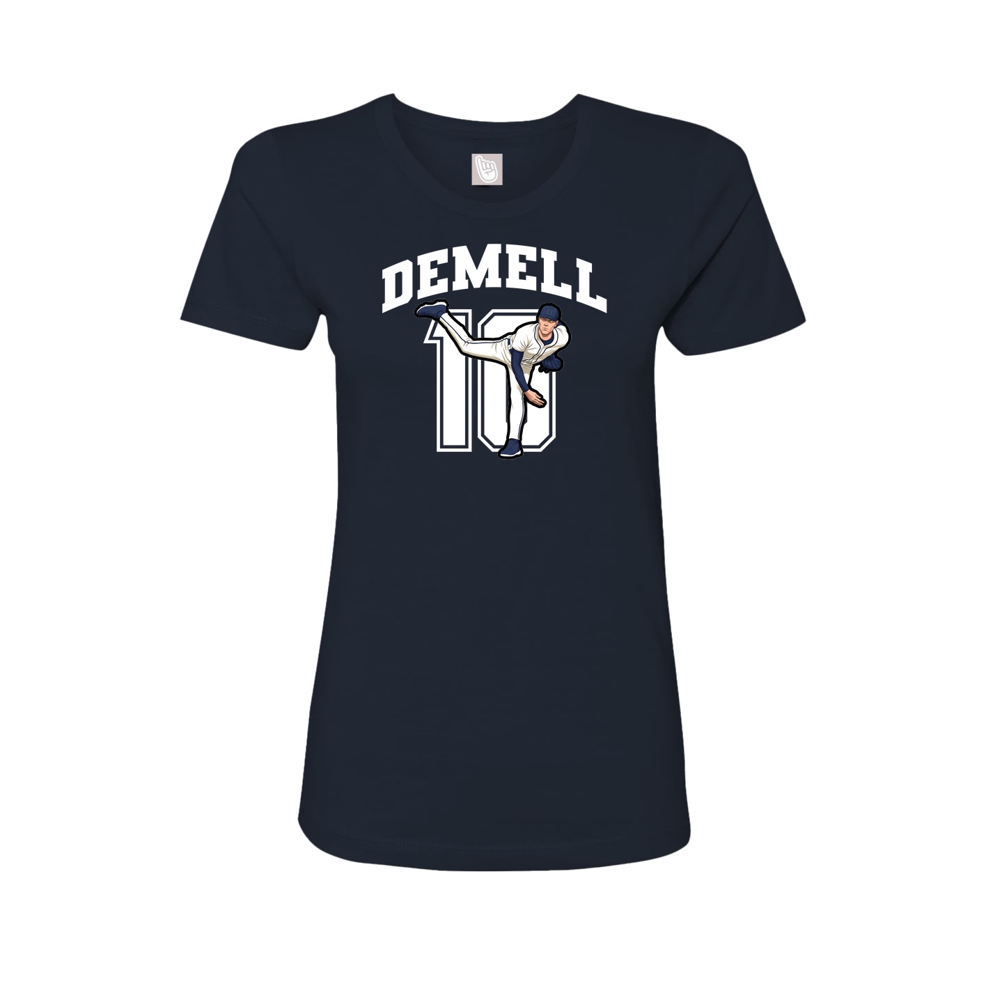 Fitted Women's Tee — Number in Navy