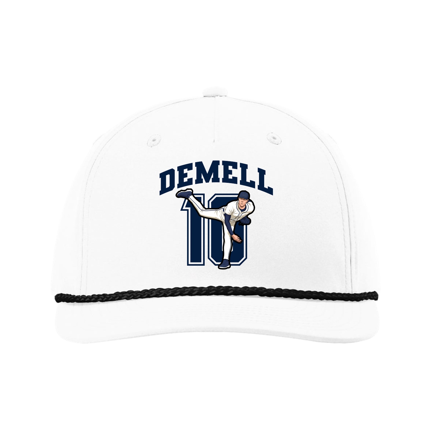 Five-Panel Classic Rope Cap — Number in White