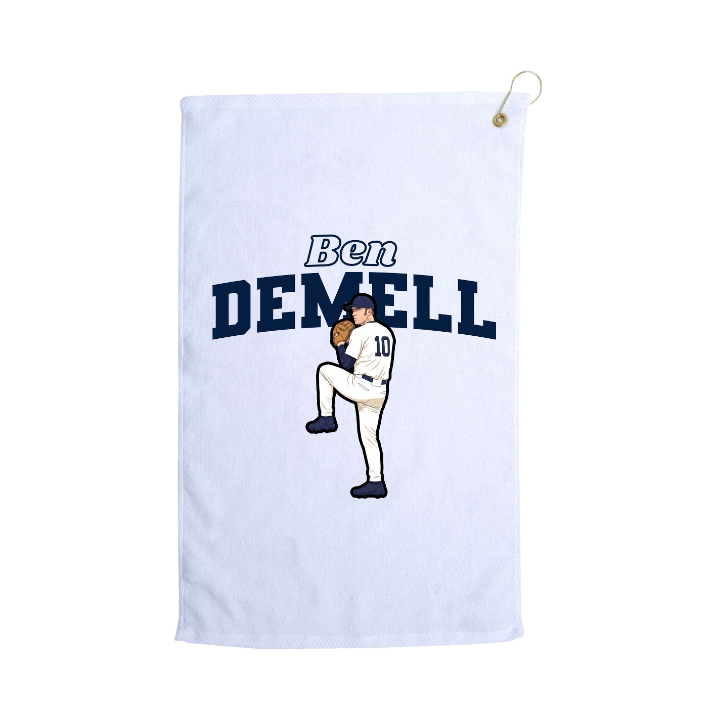Golf Towel — Name Arch in White