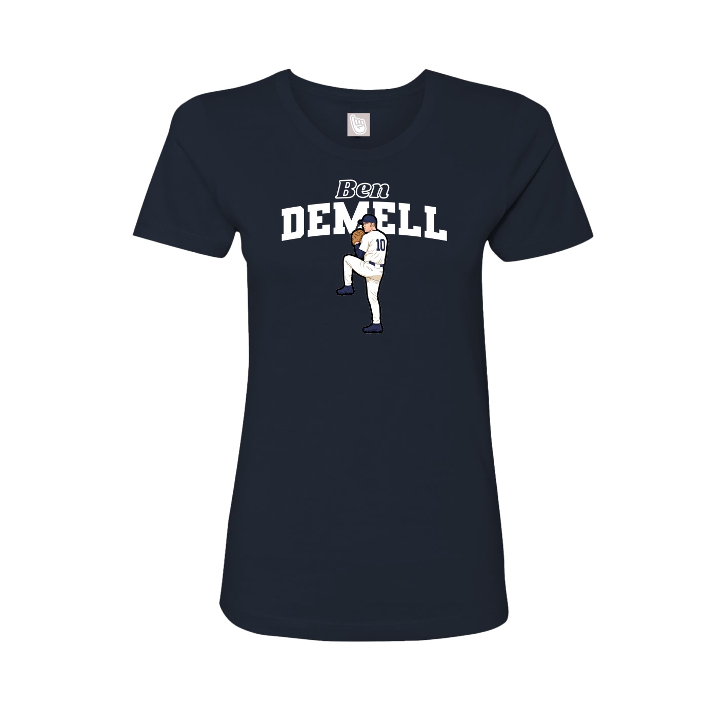 Fitted Women's Tee — Name Arch in Navy