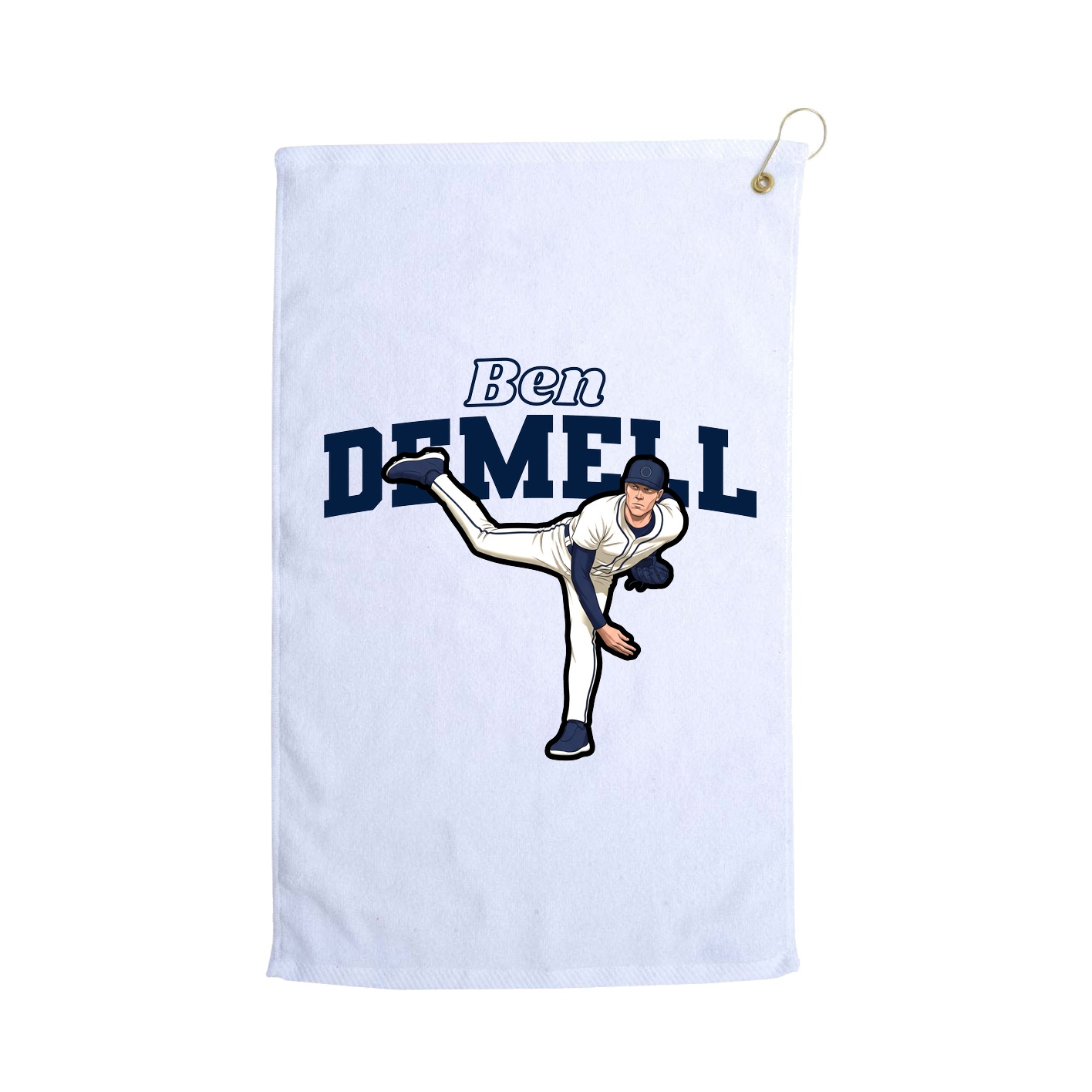 Golf Towel — Name Arch in White