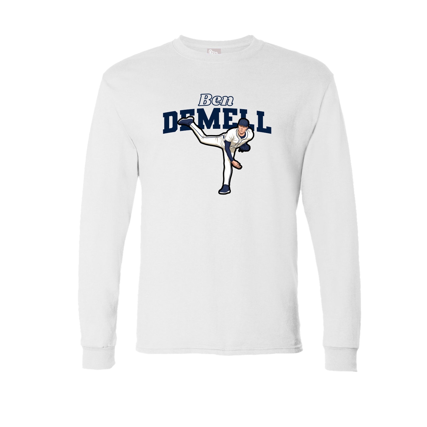 Long Sleeve Tee — Name Arch in White