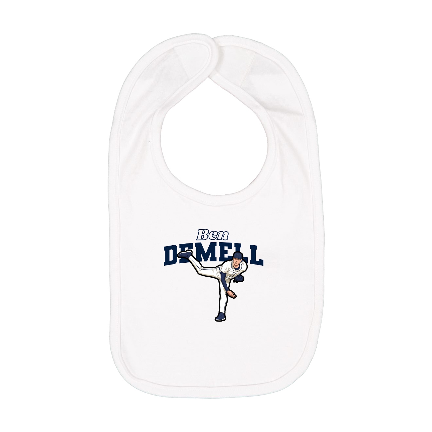 Infant Bib — Name Arch in White