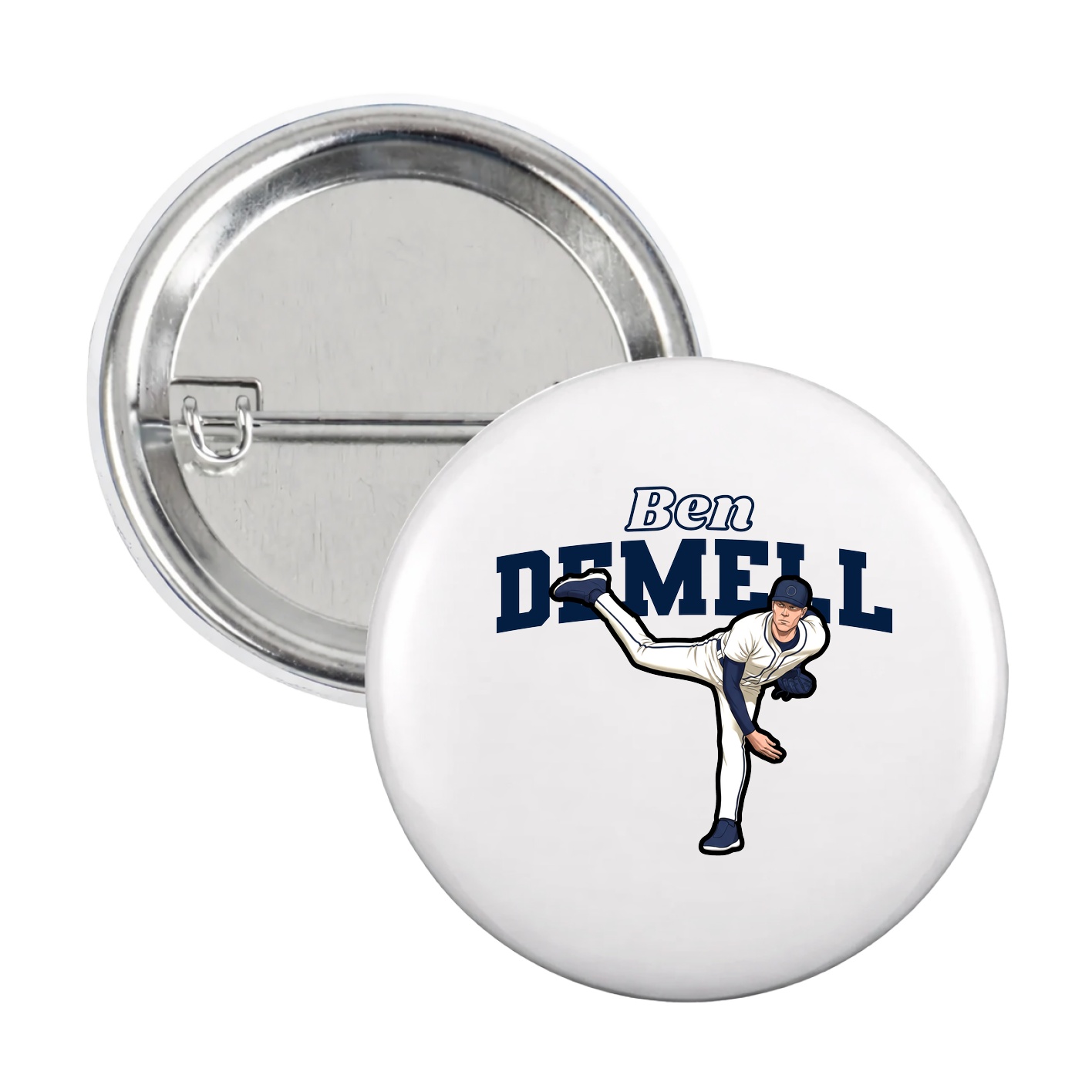 Game Day Button — Name Arch in White