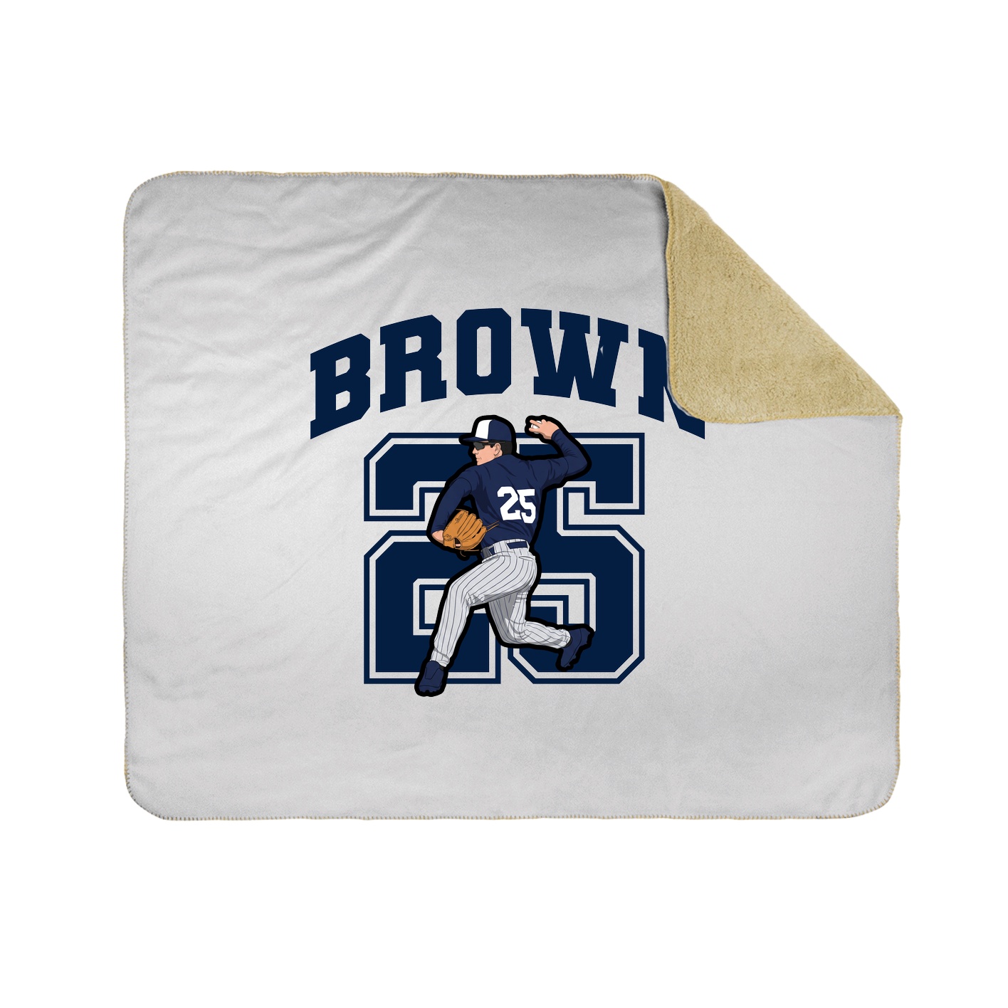 Throw Blanket — Number in White