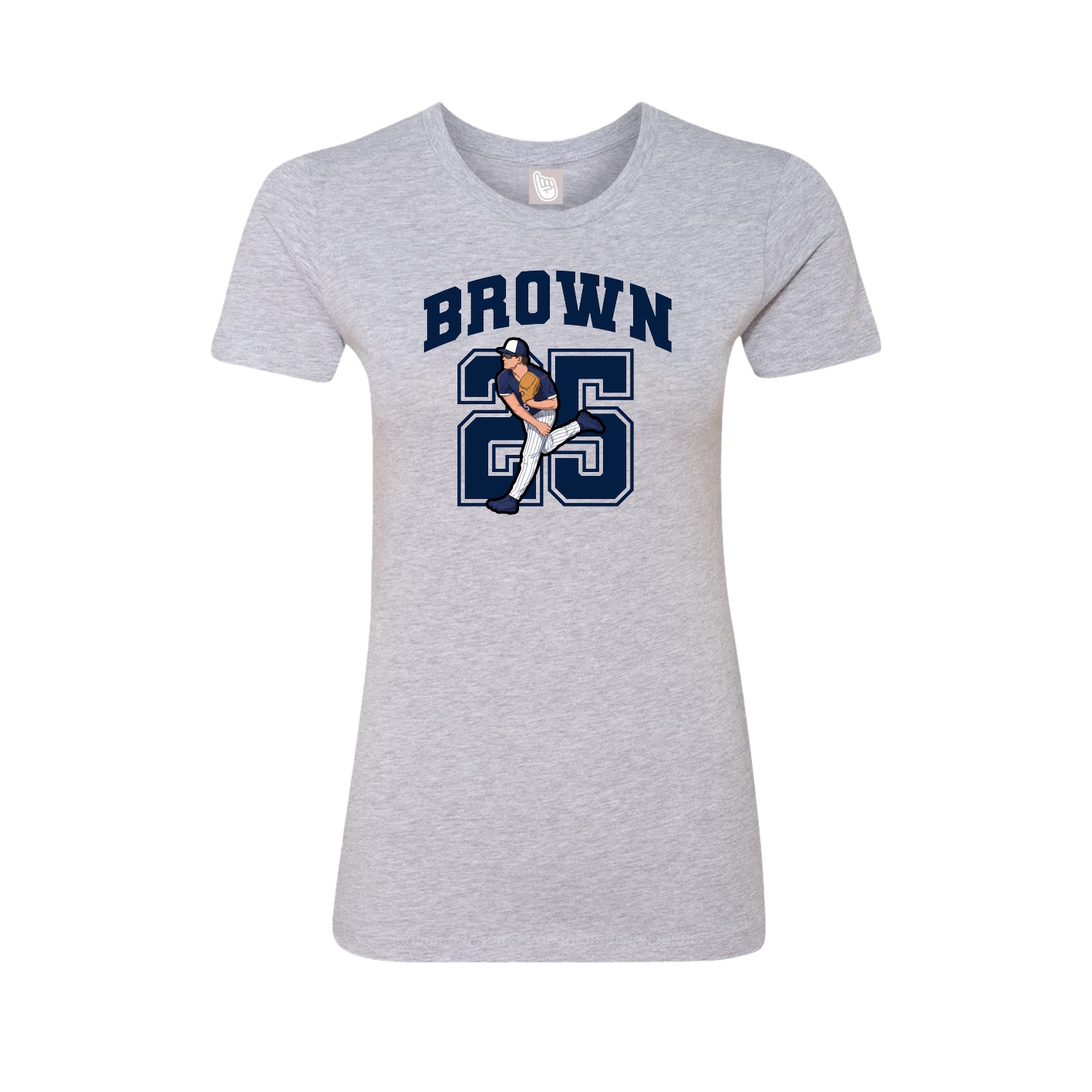 Fitted Women's Tee — Number in Grey