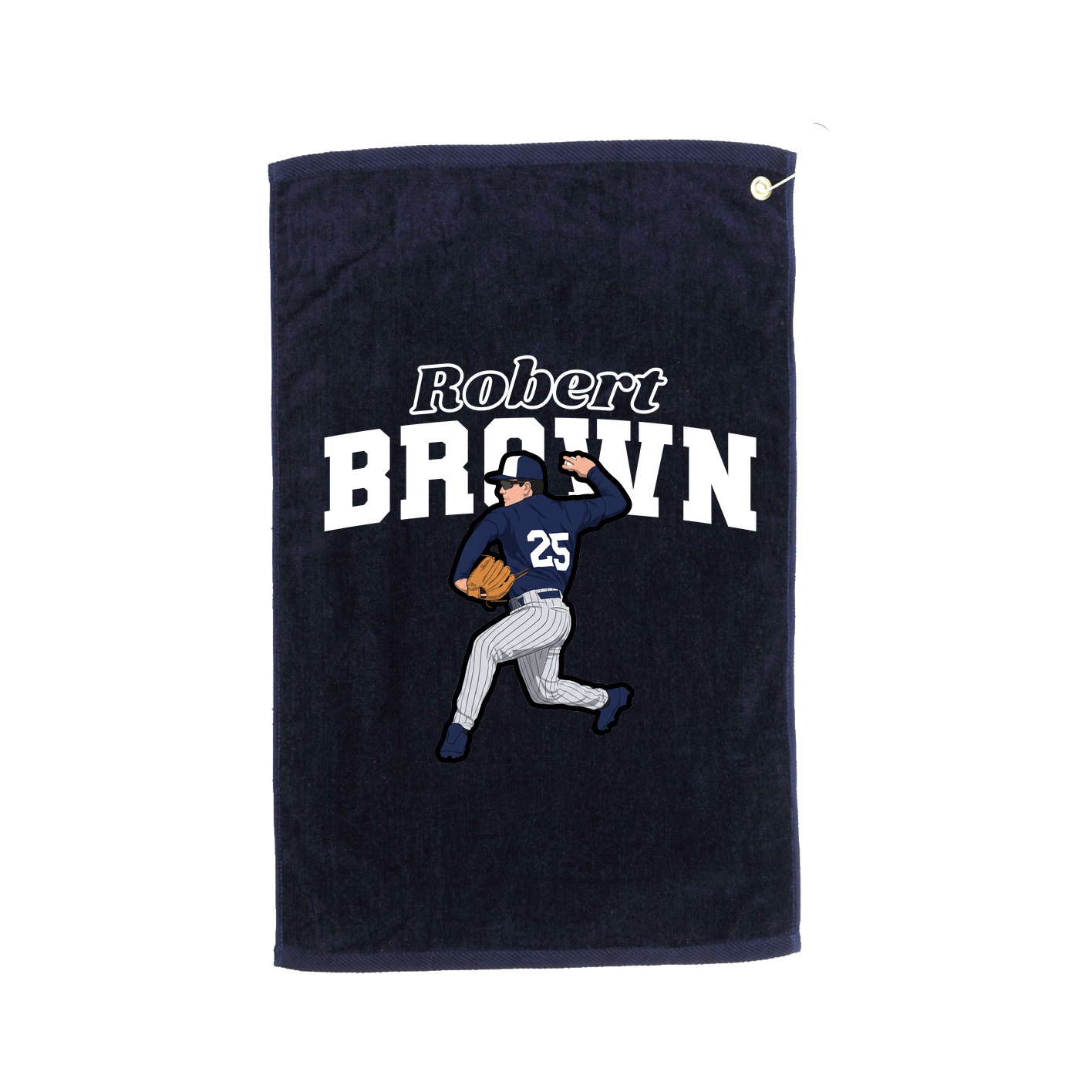 Golf Towel — Name Arch in Navy