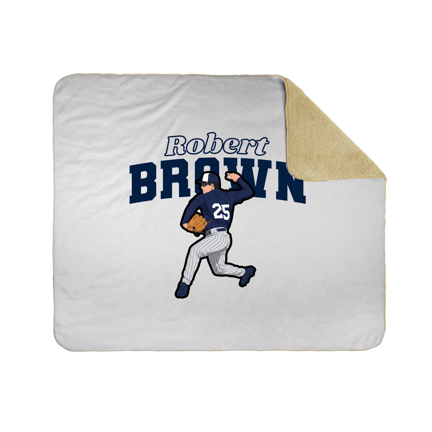 Throw Blanket — Name Arch in White