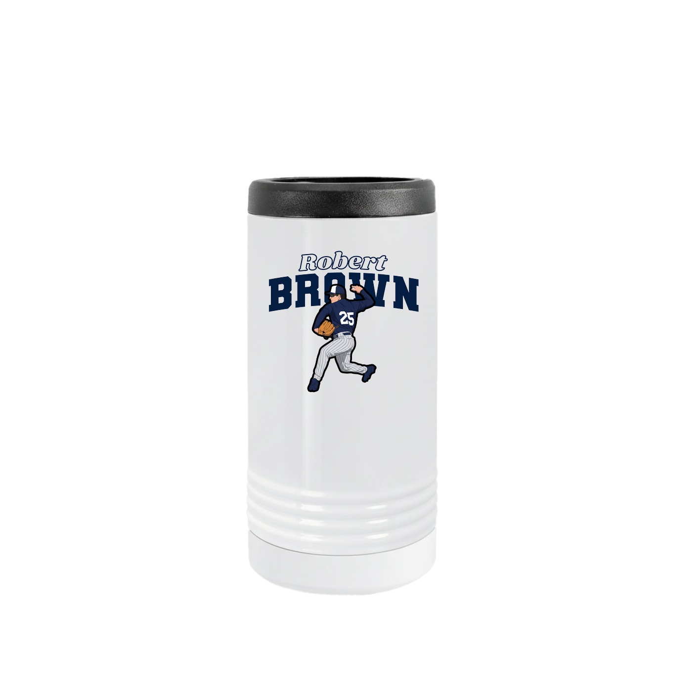 Slim Beverage Holder — Name Arch in White