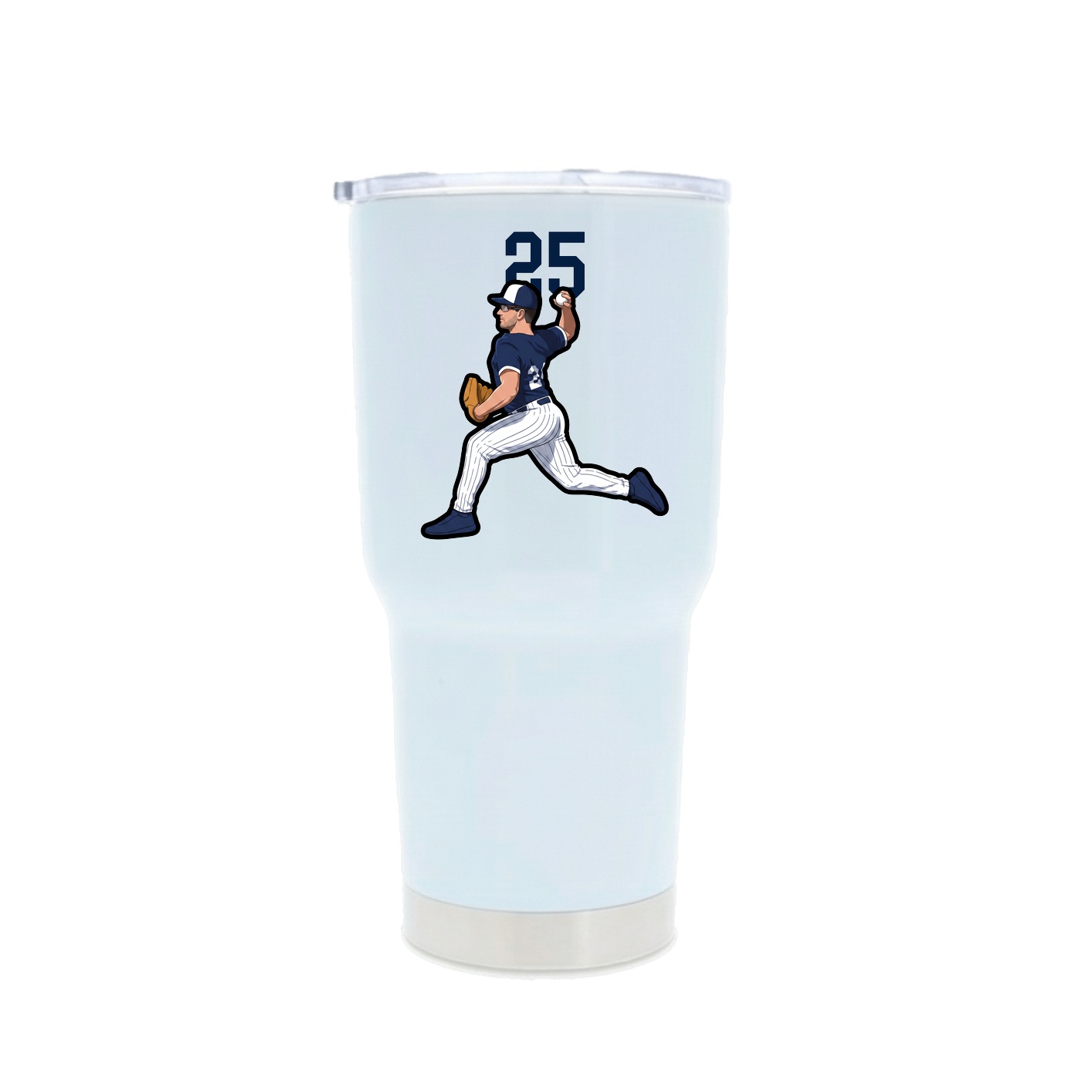 30oz Stainless Steel Tumbler — Number Top in White