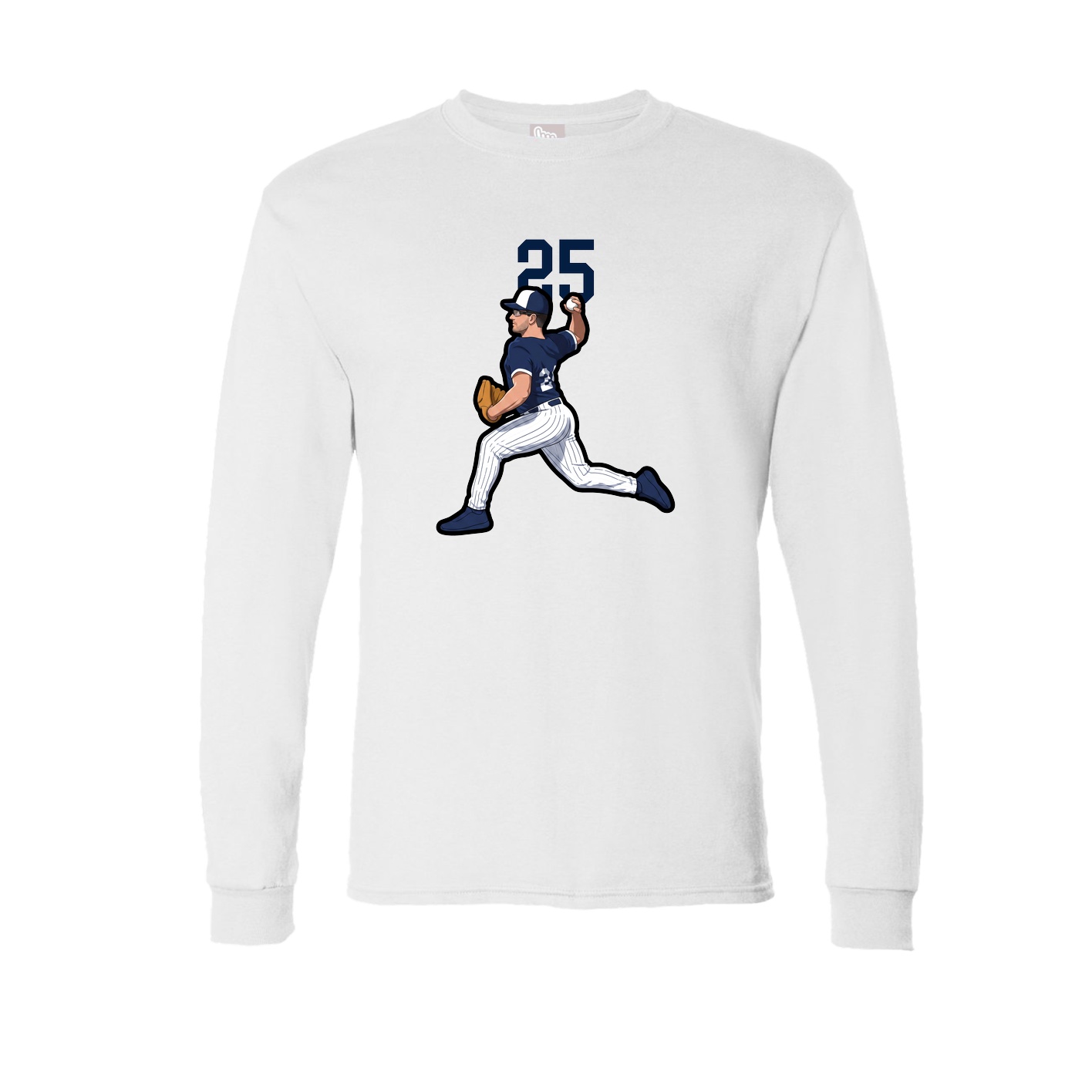 Long Sleeve Tee — Number Top in White