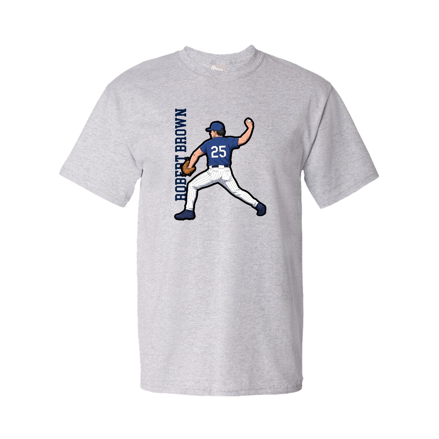 Tee — Name Vertical in Grey