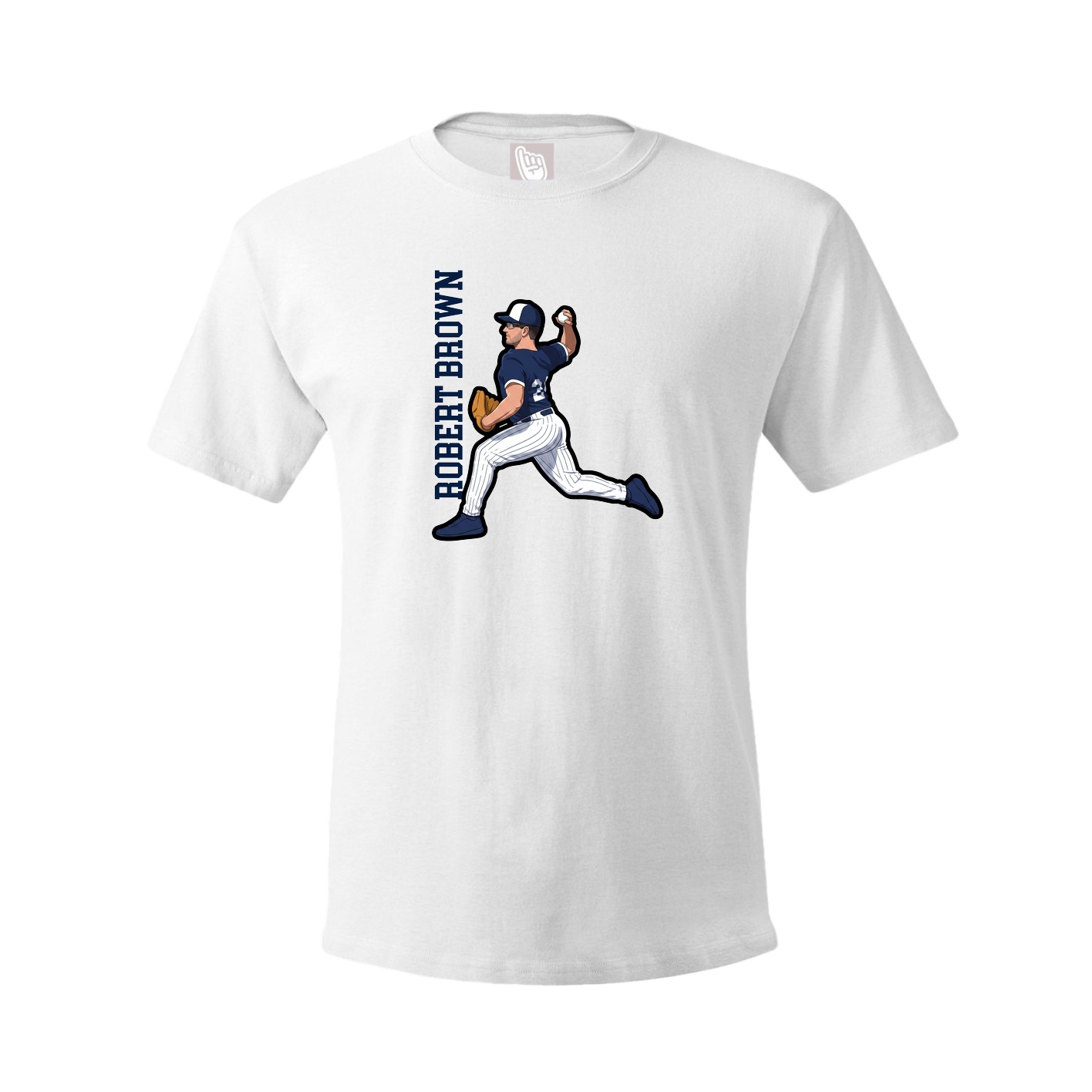 Youth Tee — Name Vertical in White