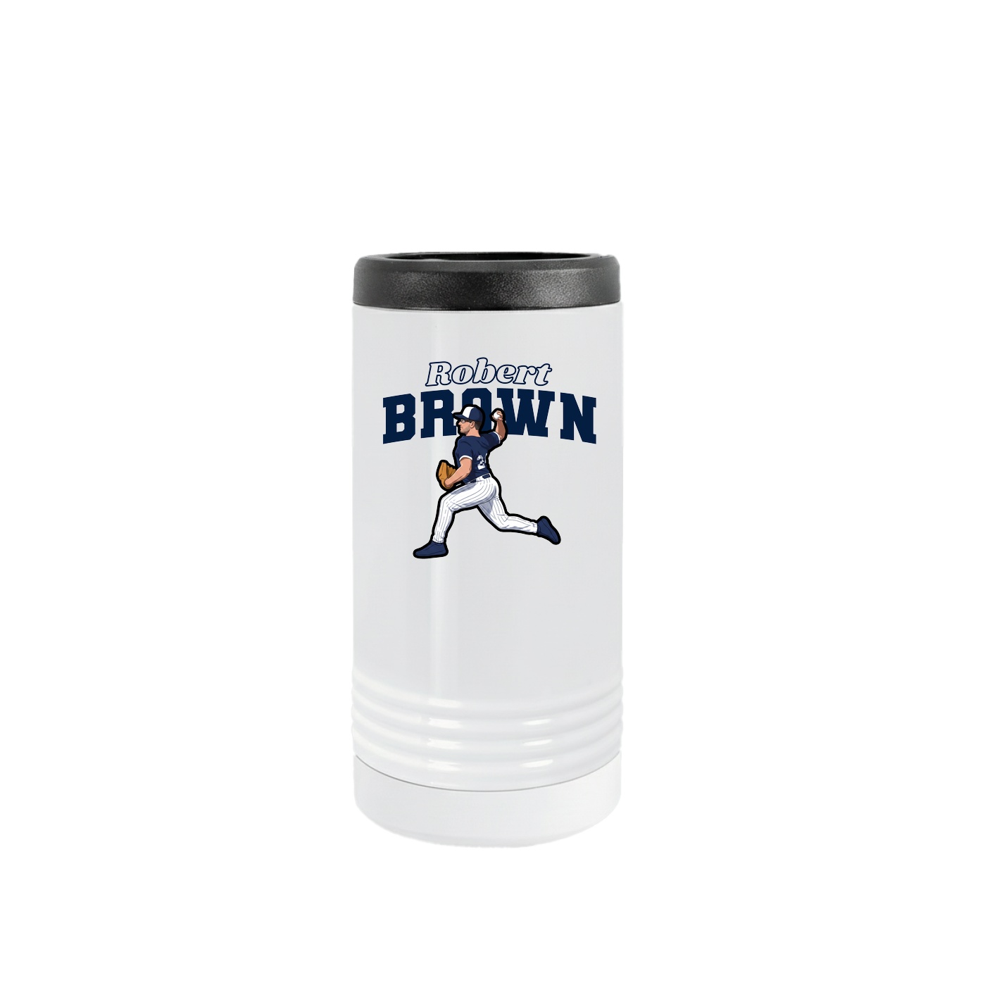 Slim Beverage Holder — Name Arch in White