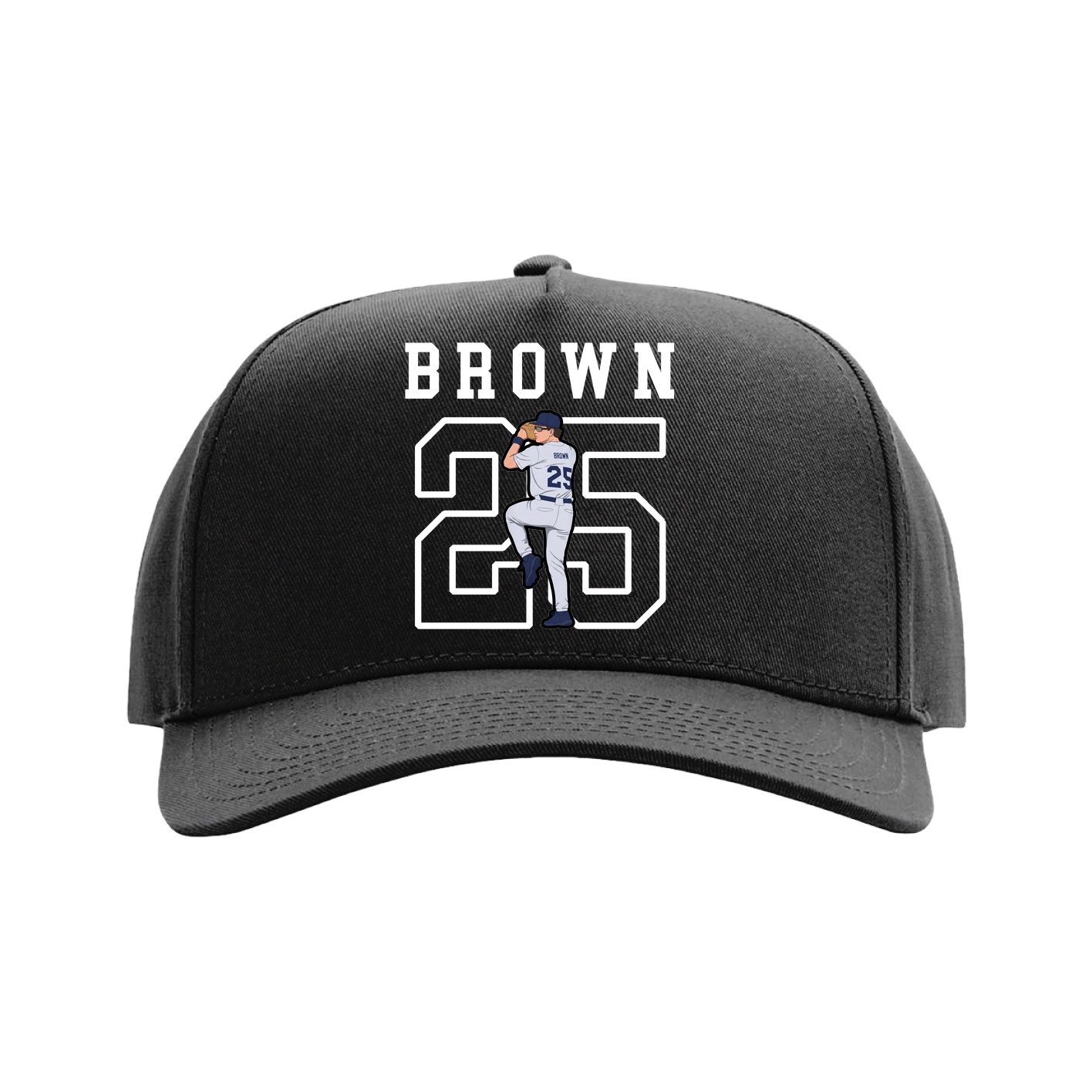 Full Fabric Five-Panel Champ Cap — Shirsey in Black