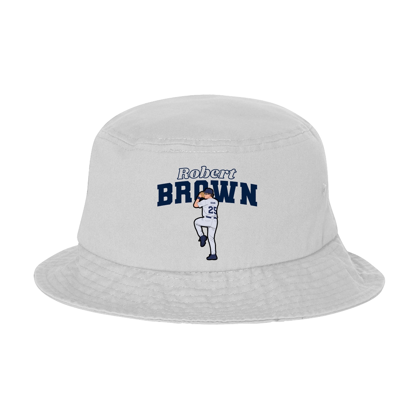 Bucket Cap — Name Arch in White