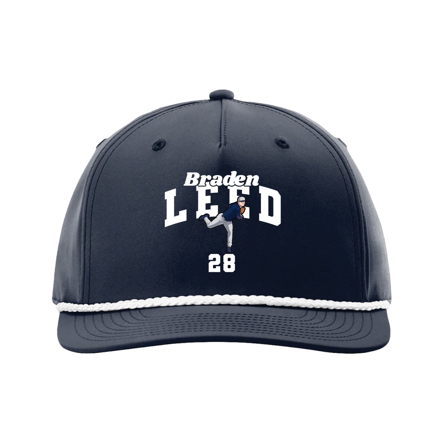 Five-Panel Classic Rope Cap — Signature Arch in Navy