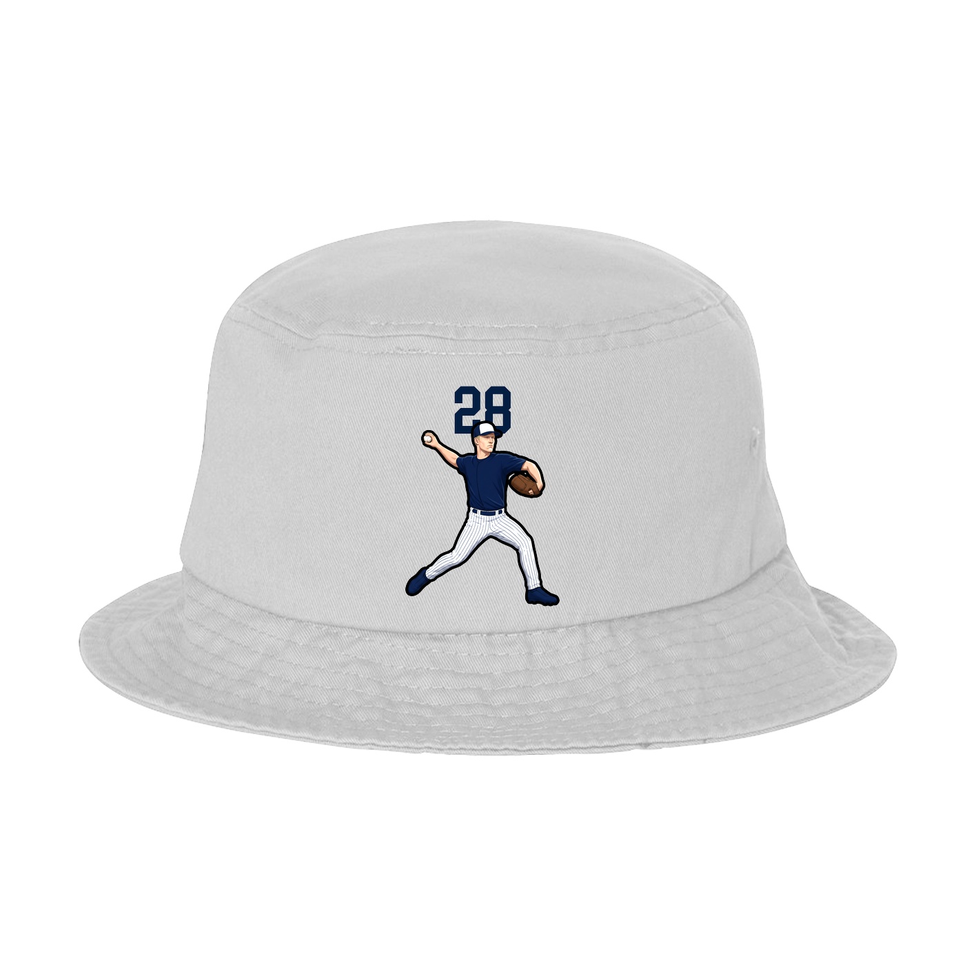 Bucket Cap — Number Top in White