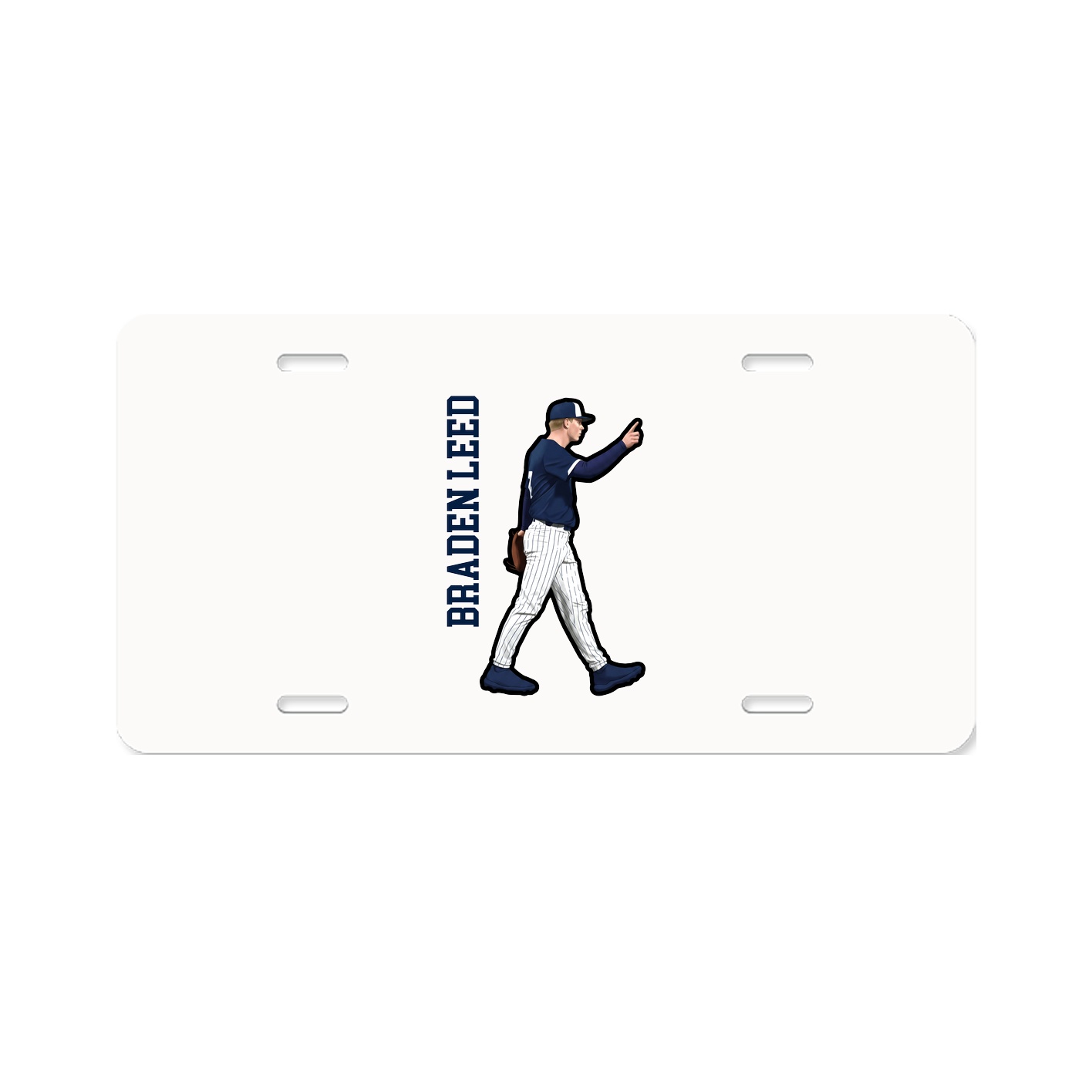 License Plate — Name Vertical in Classic