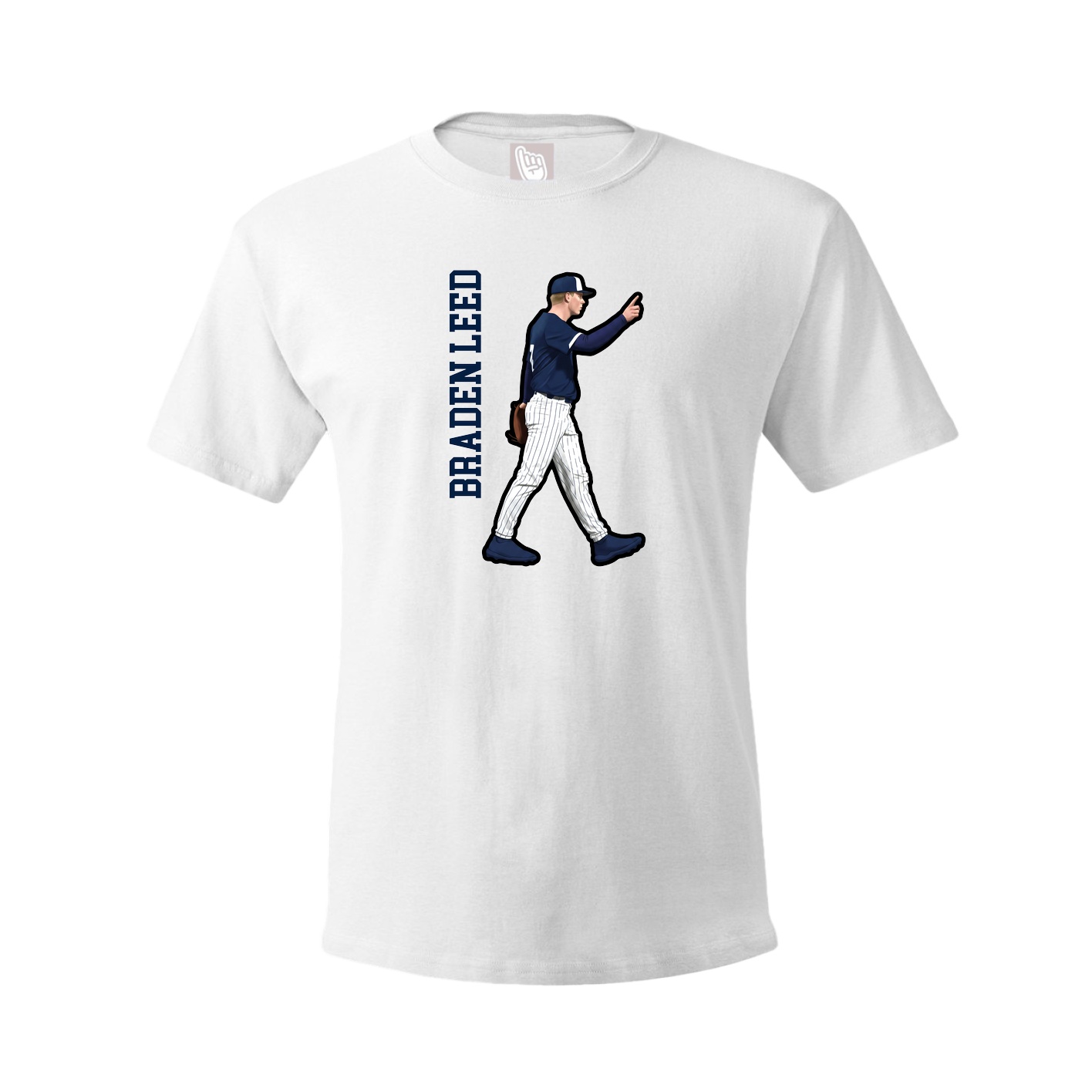 Tee — Name Vertical in White