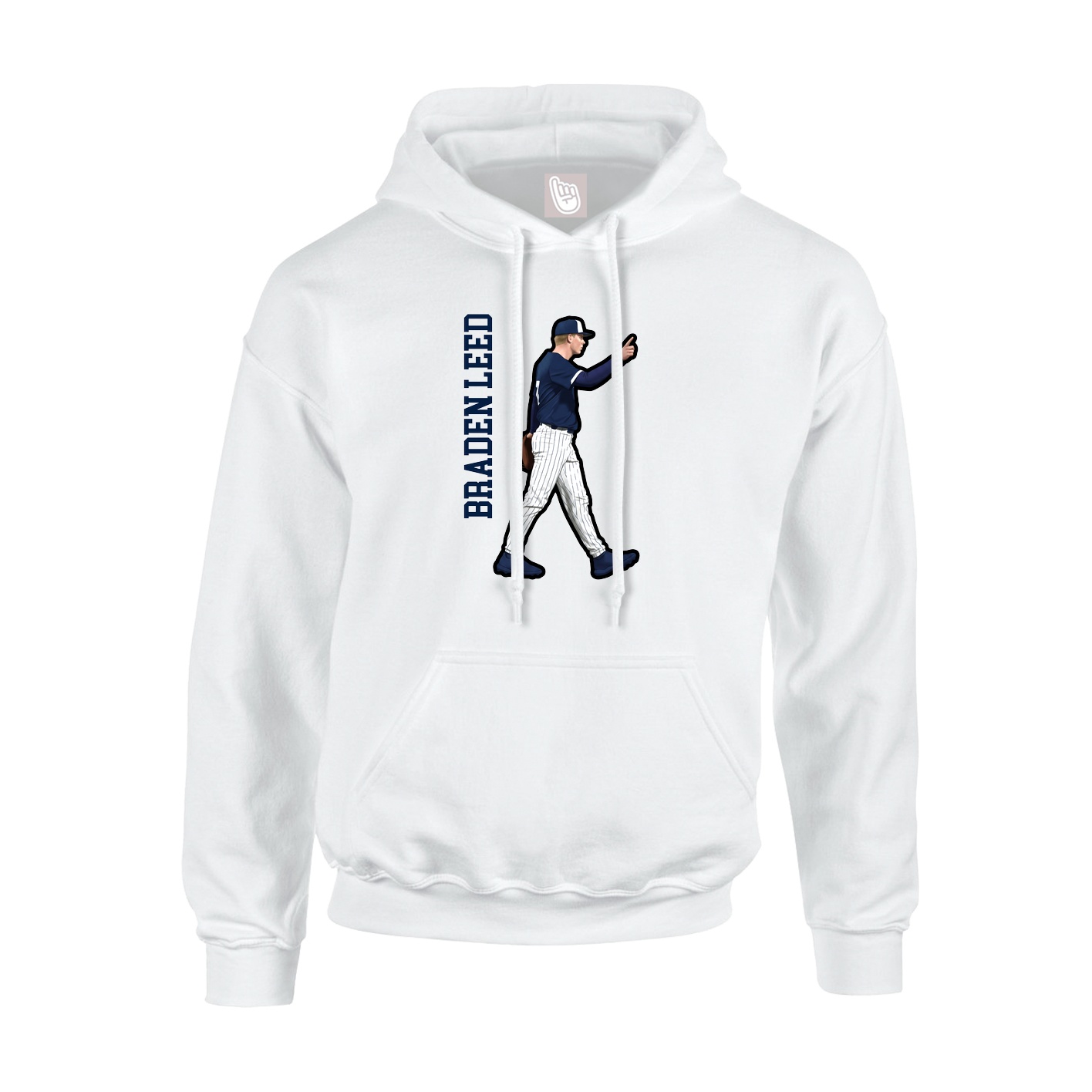 Hoodie — Name Vertical in White
