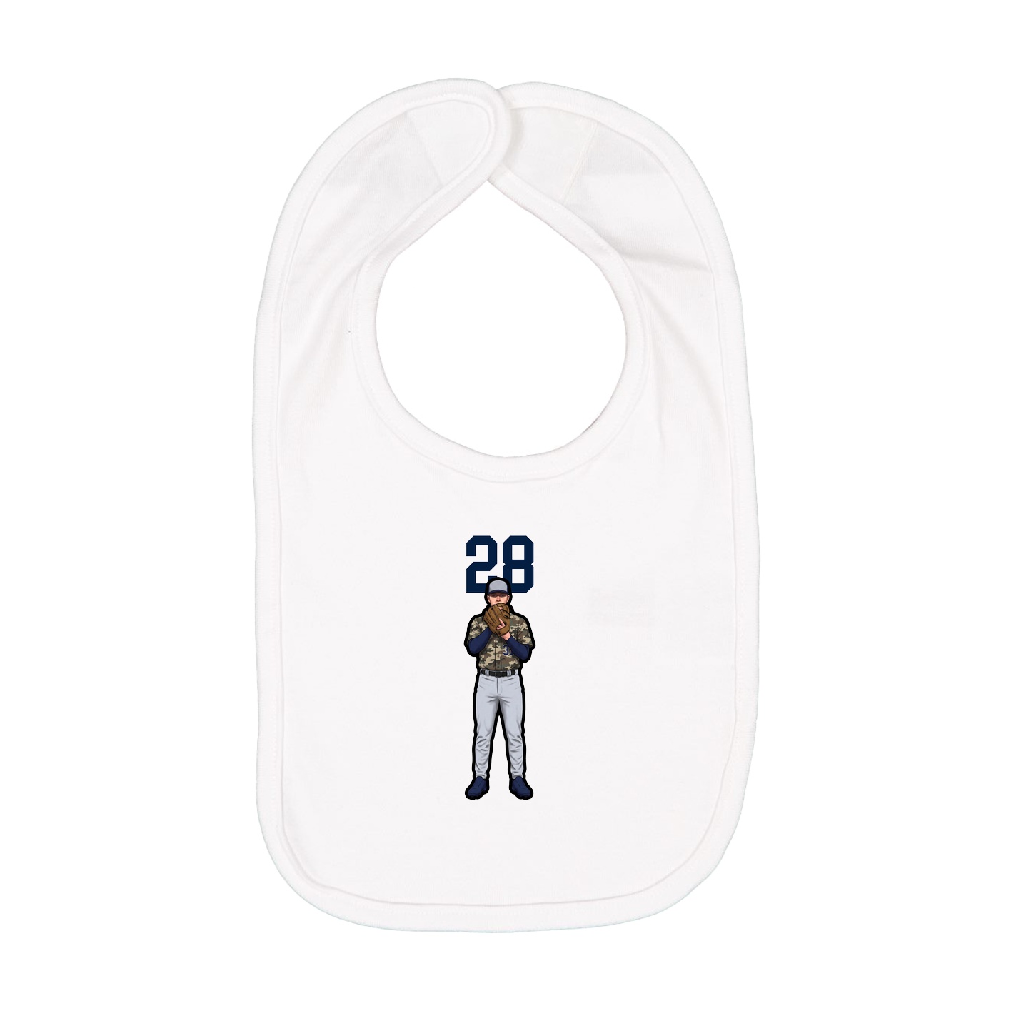 Infant Bib — Number Top in White