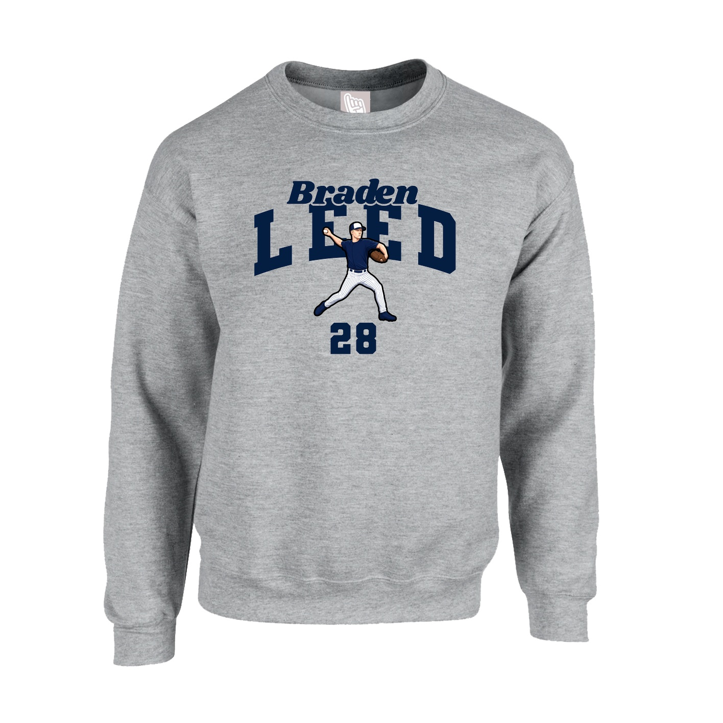 Fleece Crew — Signature Arch in Grey