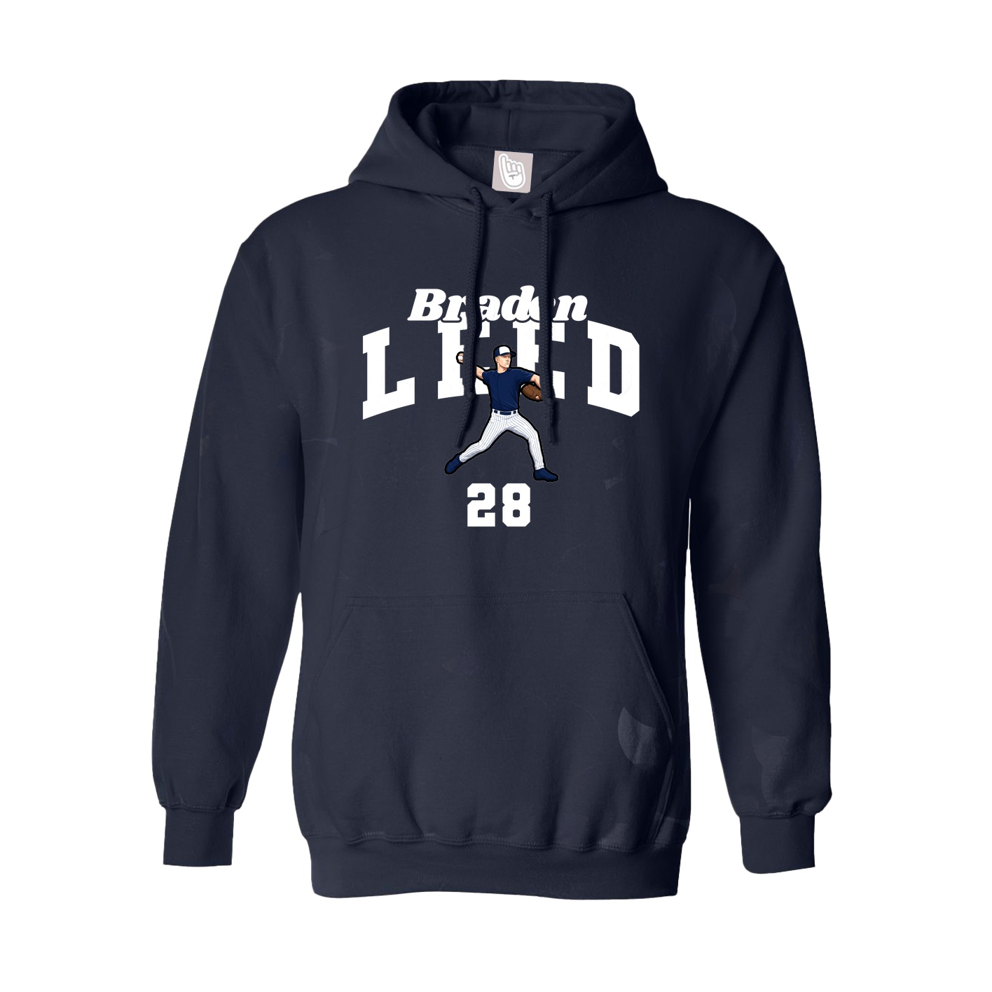 Youth Hoodie — Signature Arch in Navy