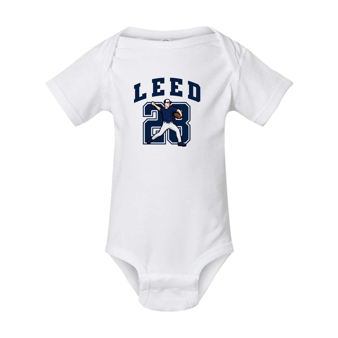 Baby Onesie — Number in White