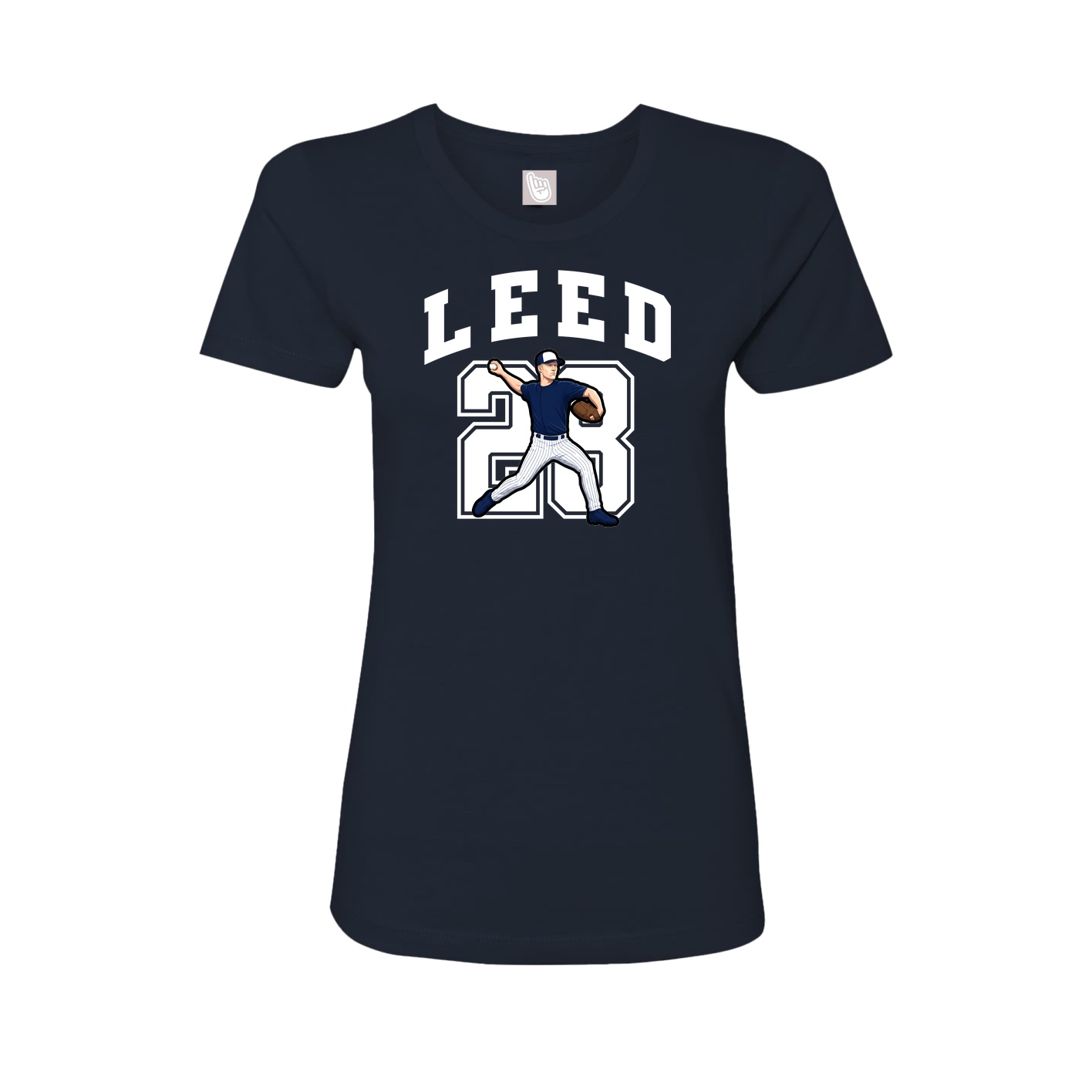 Fitted Women's Tee — Number in Navy